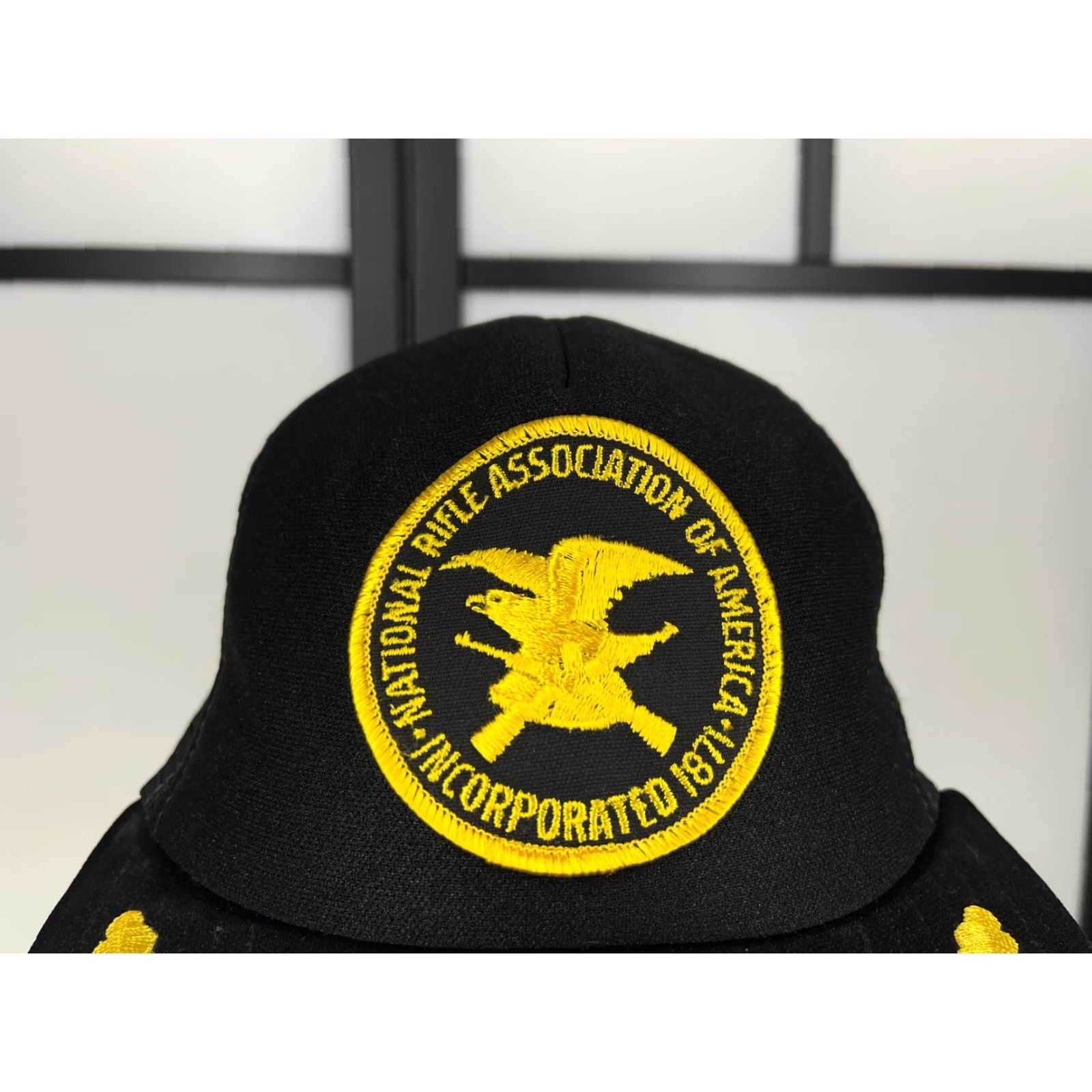 Disney VINTAGE National Rifle Association 1871 Hat Cap Snap Back Adult Black Scrambled Eggs Disney World USA 80s Micky Mouse Trucker Hat Mens Size ONE SIZE - 2 Thumbnail