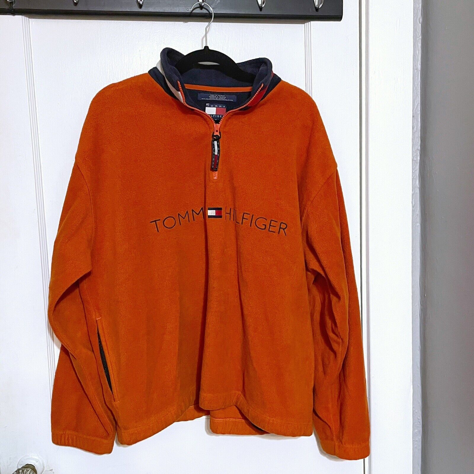 Tommy Hilfiger Vintage y2k Tommy Hilfiger Fleece Pullover Orange Men’s Med Size US M / EU 48-50 / 2 - 1 Thumbnail