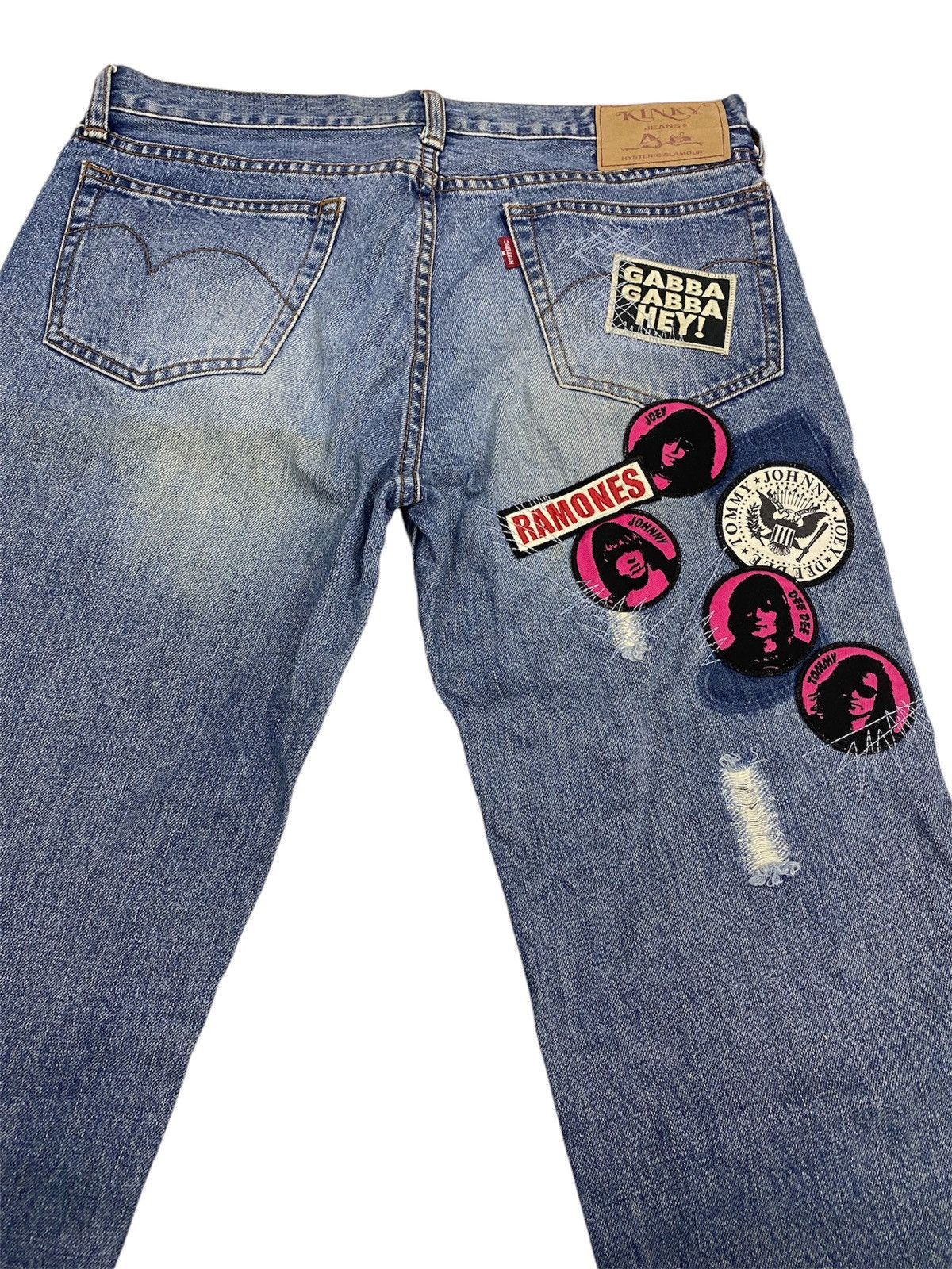 Hysteric Glamour Vtg Hysteric Glamour x Ramones distressed patch denim pants Size US 32 / EU 48 - 4 Thumbnail