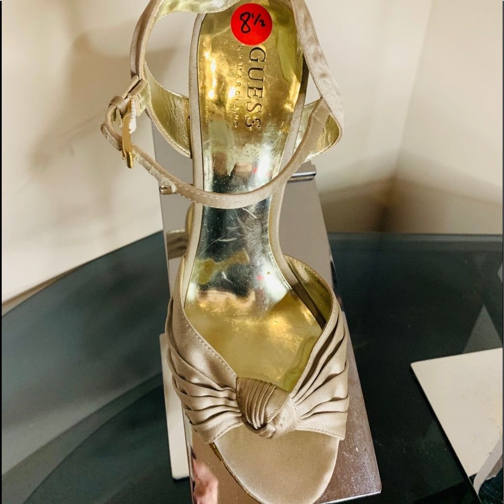 Other 💲💲SALE💲💲 Guess Beige Satin sandals size 8.5 Size US 8.5 / IT 38.5 - 2 Thumbnail