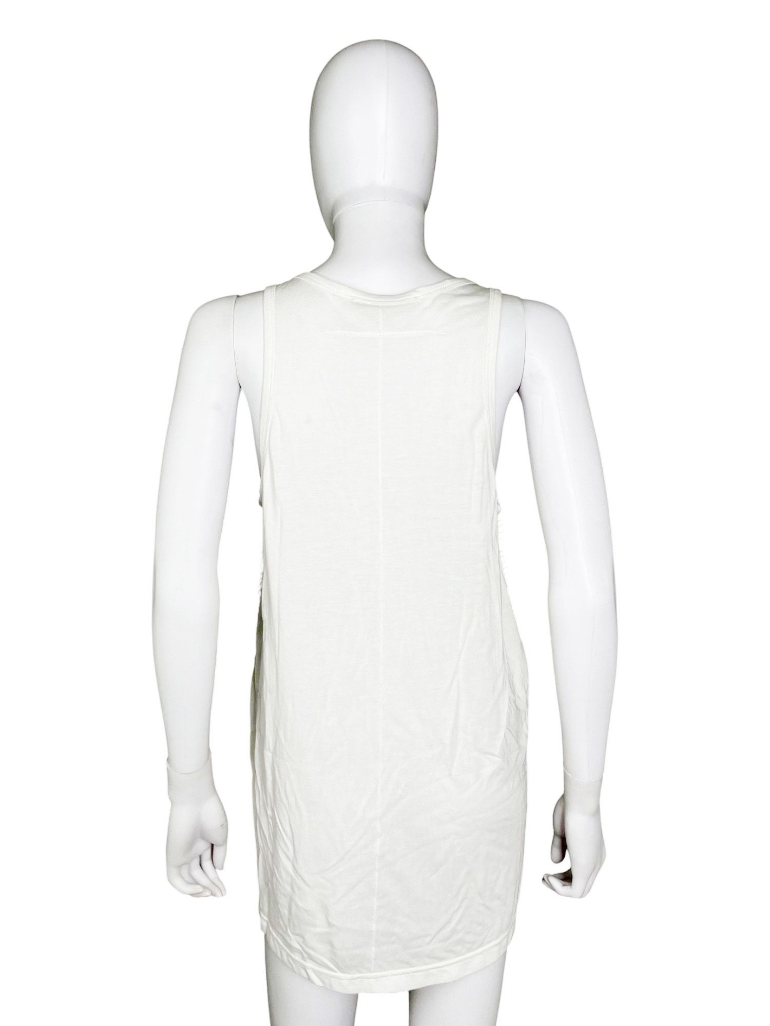 Givenchy by Riccardo Tisci 2000's Intarsia Embroidered White Tank Top Size M / US 6-8 / IT 42-44 - 3 Thumbnail