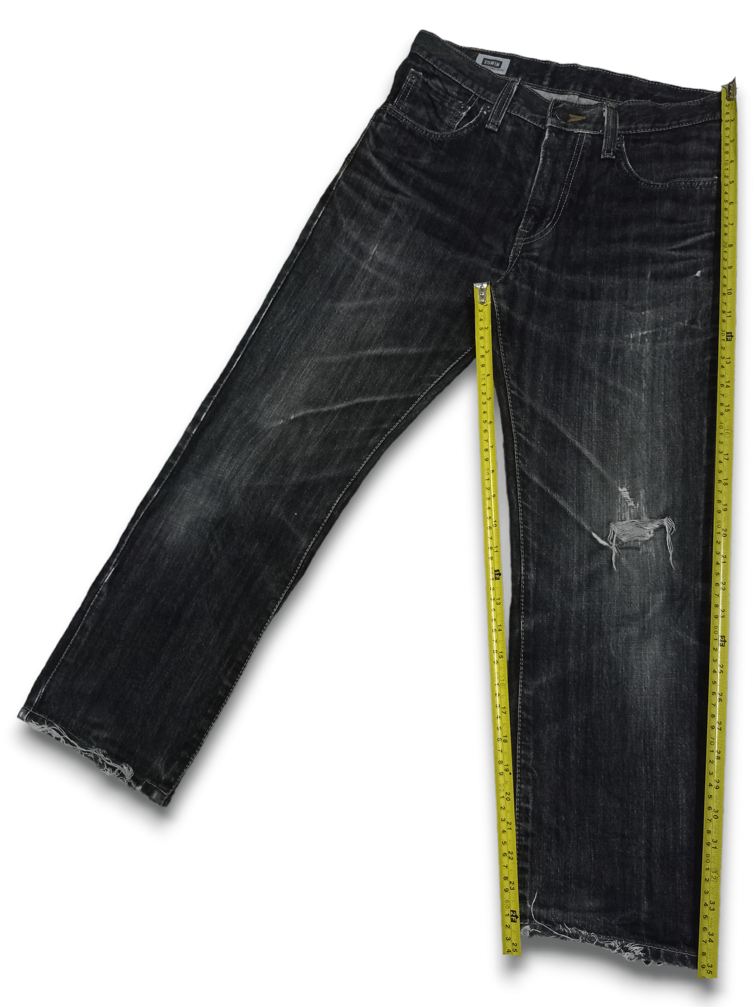 Edwin × Japanese Brand Vintage Japanese Edwin Washed Black Distressed Denim Size US 30 / EU 46 - 12 Thumbnail