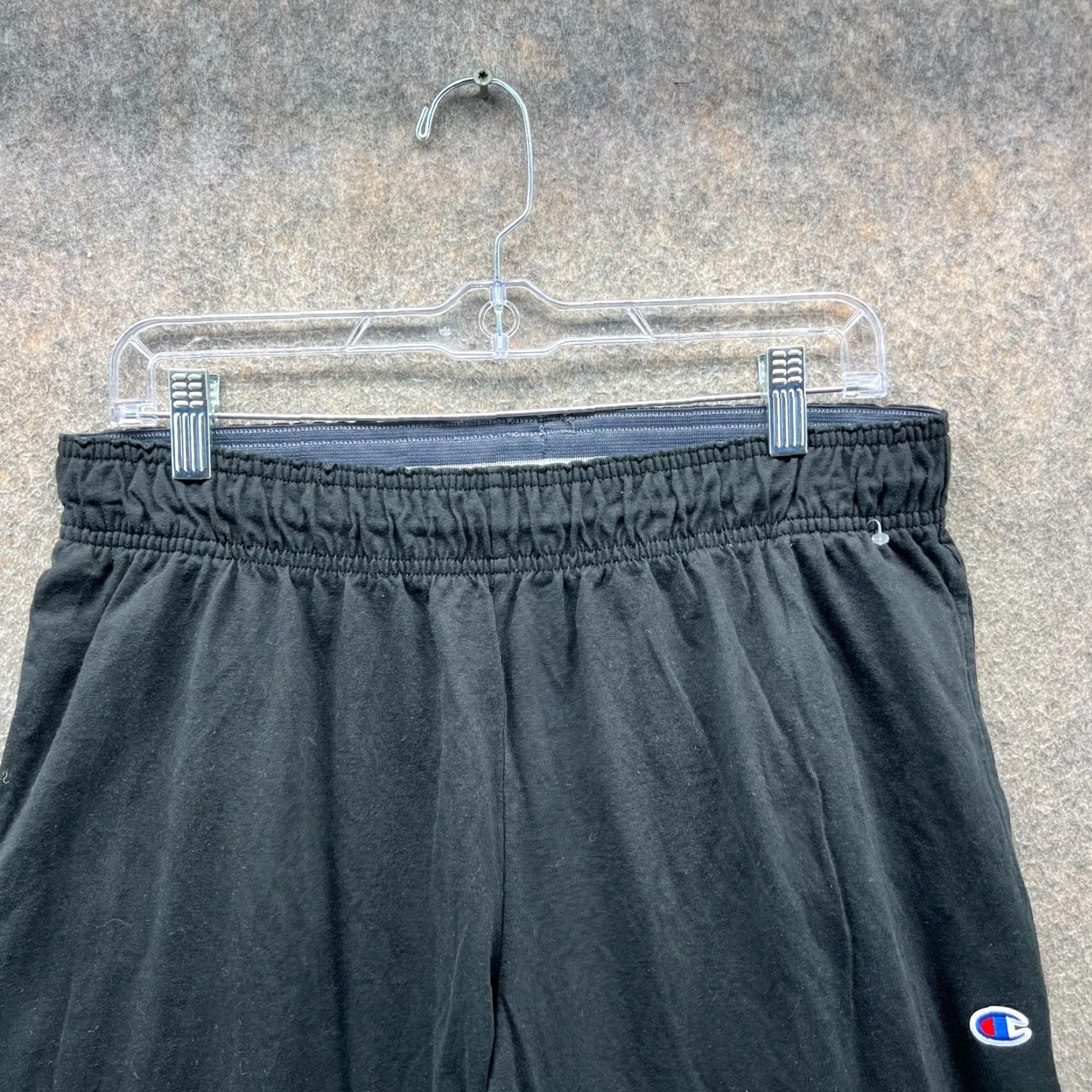 Champion VINTAGE Champion Sweatpants Mens Large Black Athletic Elastic Waist Fleece Logo 90s Size US 33 - 6 Thumbnail