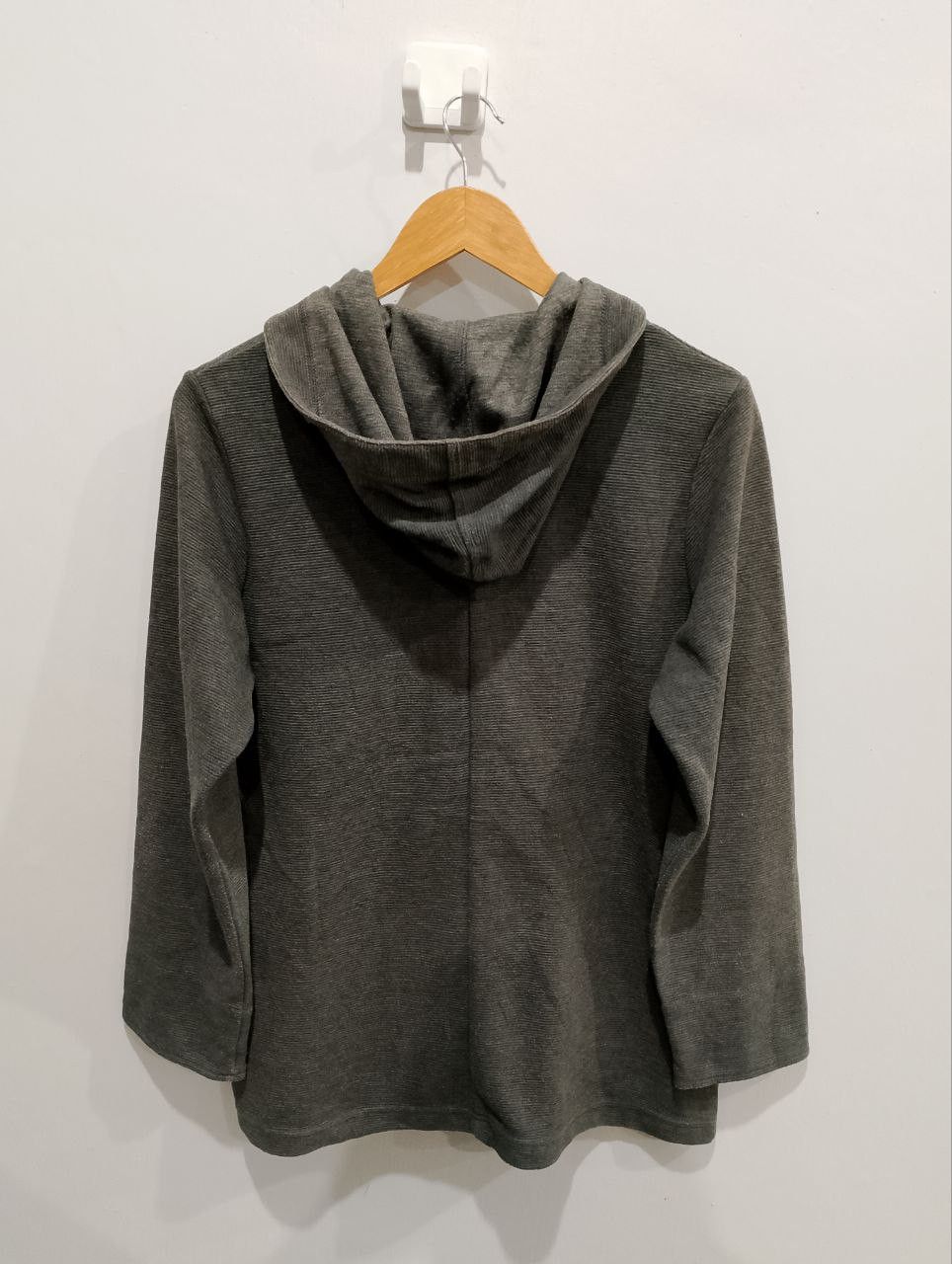 Japanese Brand SHOO LA RUE Japan Dark Grey Pullover Hooded Cardigan Size L / US 10 / IT 46 - 2 Thumbnail