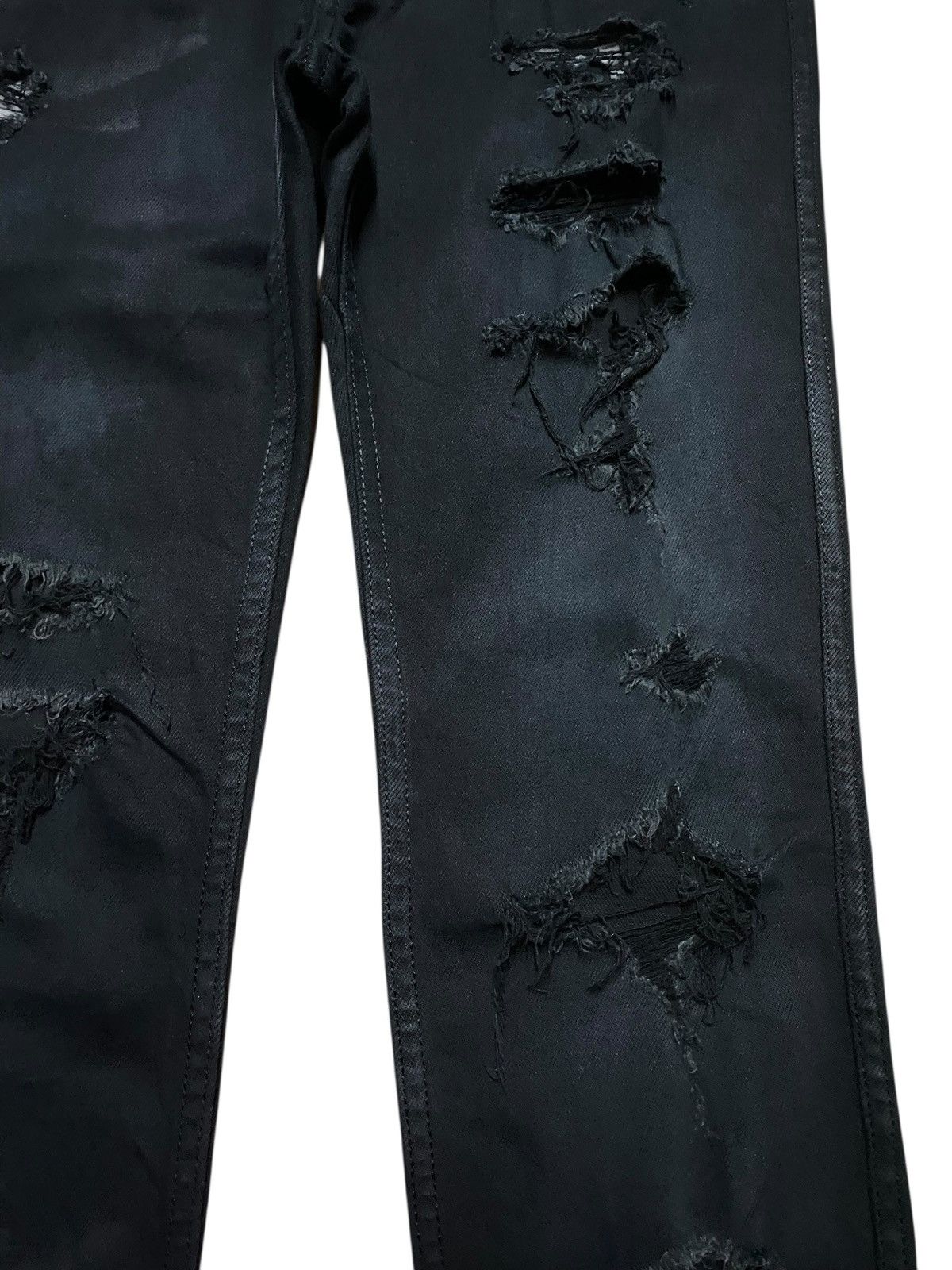 Japanese Brand Edgy Black RNA inc Ripped Ace Card Embroidery Skinny Jeans Size US 31 - 11 Thumbnail
