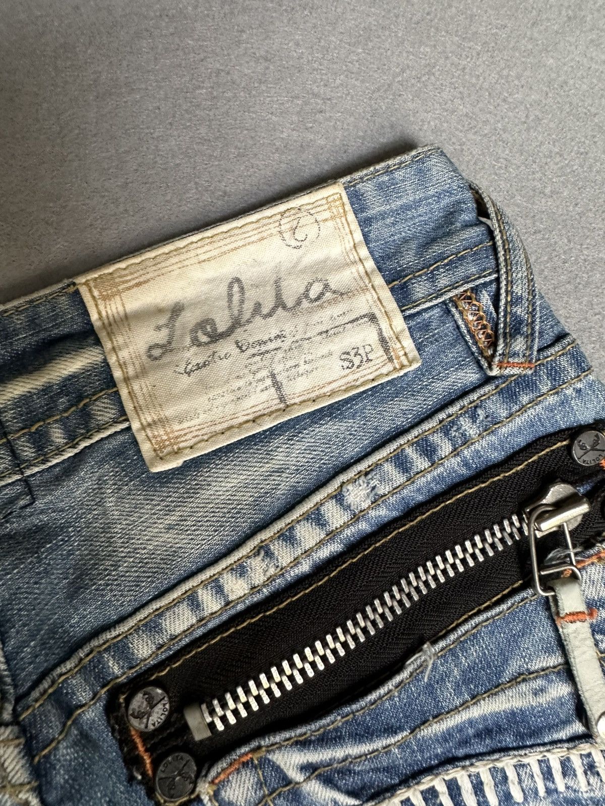 Japanese Brand FLARE Lolita Claw Marks Distressed Denim Size US 29 - 19 Thumbnail
