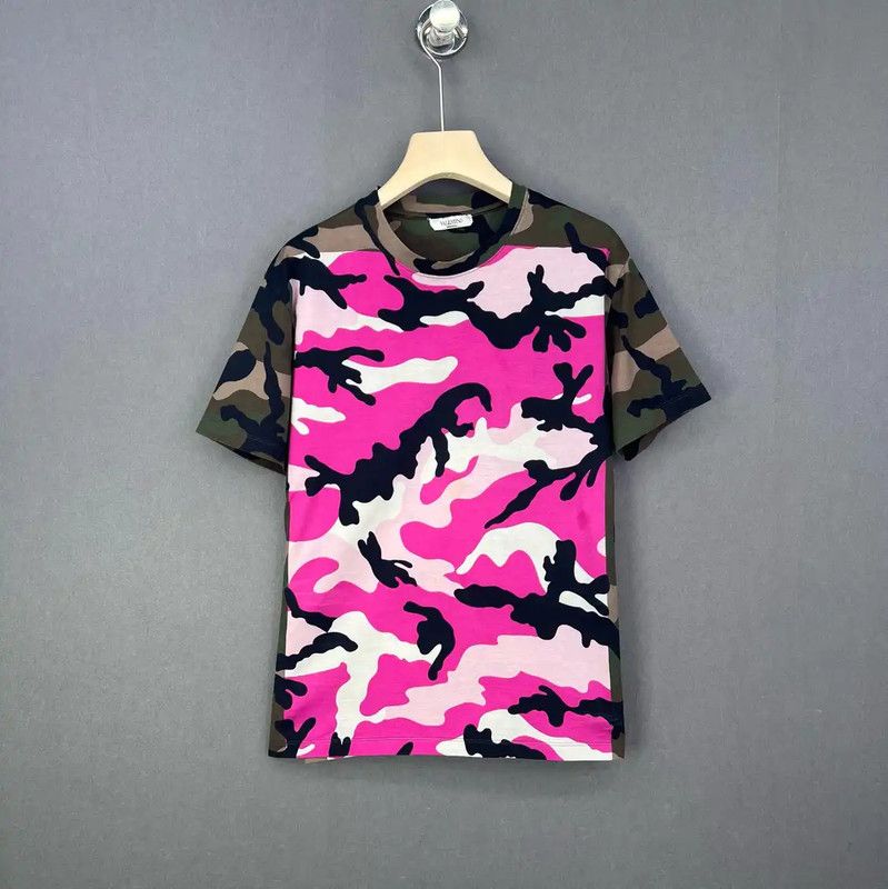 Valentino Valentino Women's Pink Camouflage Cotton T-Shirt 0089 Size M / US 6-8 / IT 42-44 - 1 Thumbnail