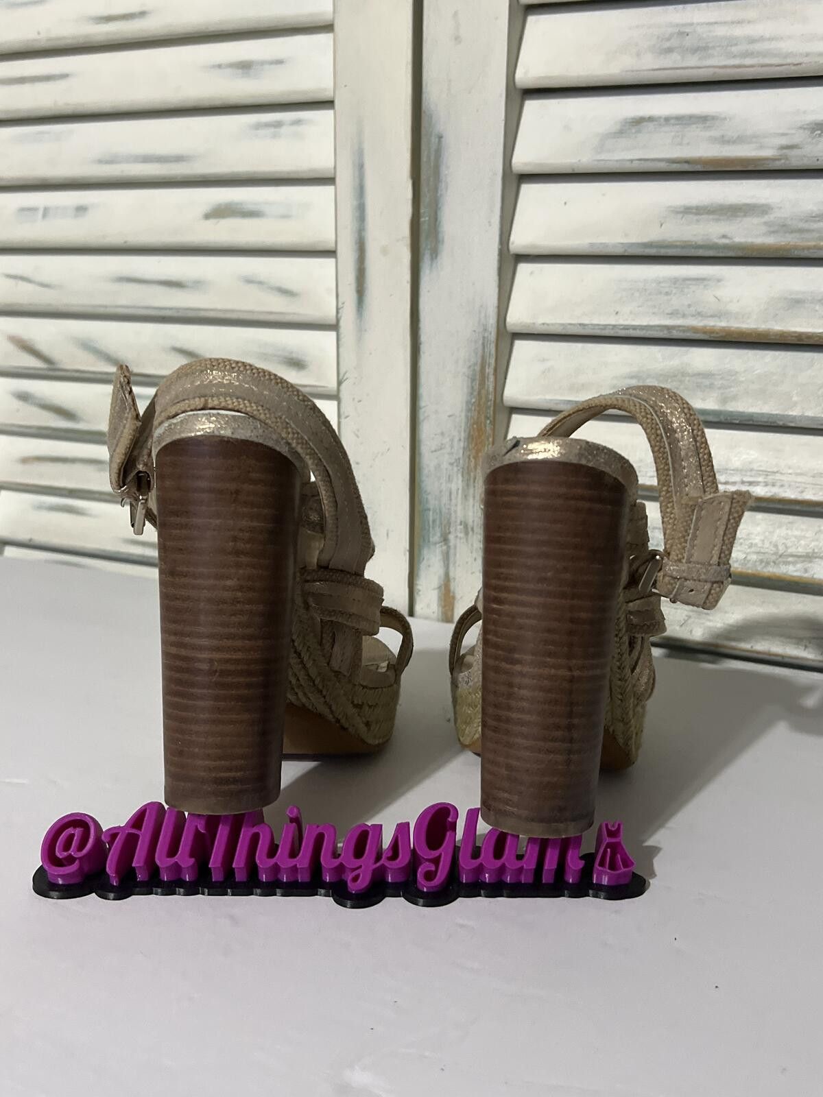 Other Luxury Rebel Jolie Gold High Heel Platform Sandals 38.5 7.5 Size US 7.5 / IT 37.5 - 5 Thumbnail