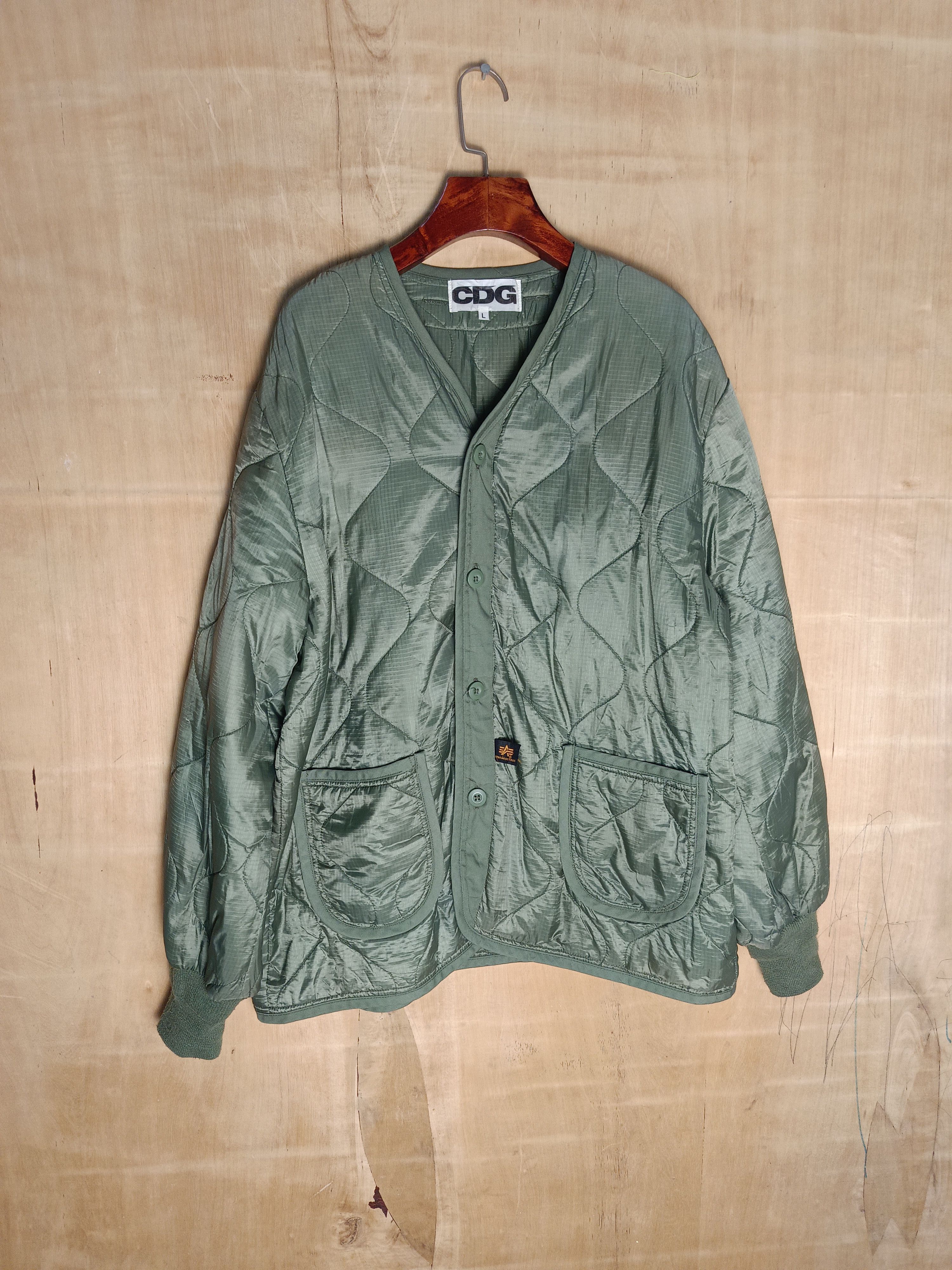 CDG X ALPHA INDUSTRIES QUILTED LINER JACKET MILITARY