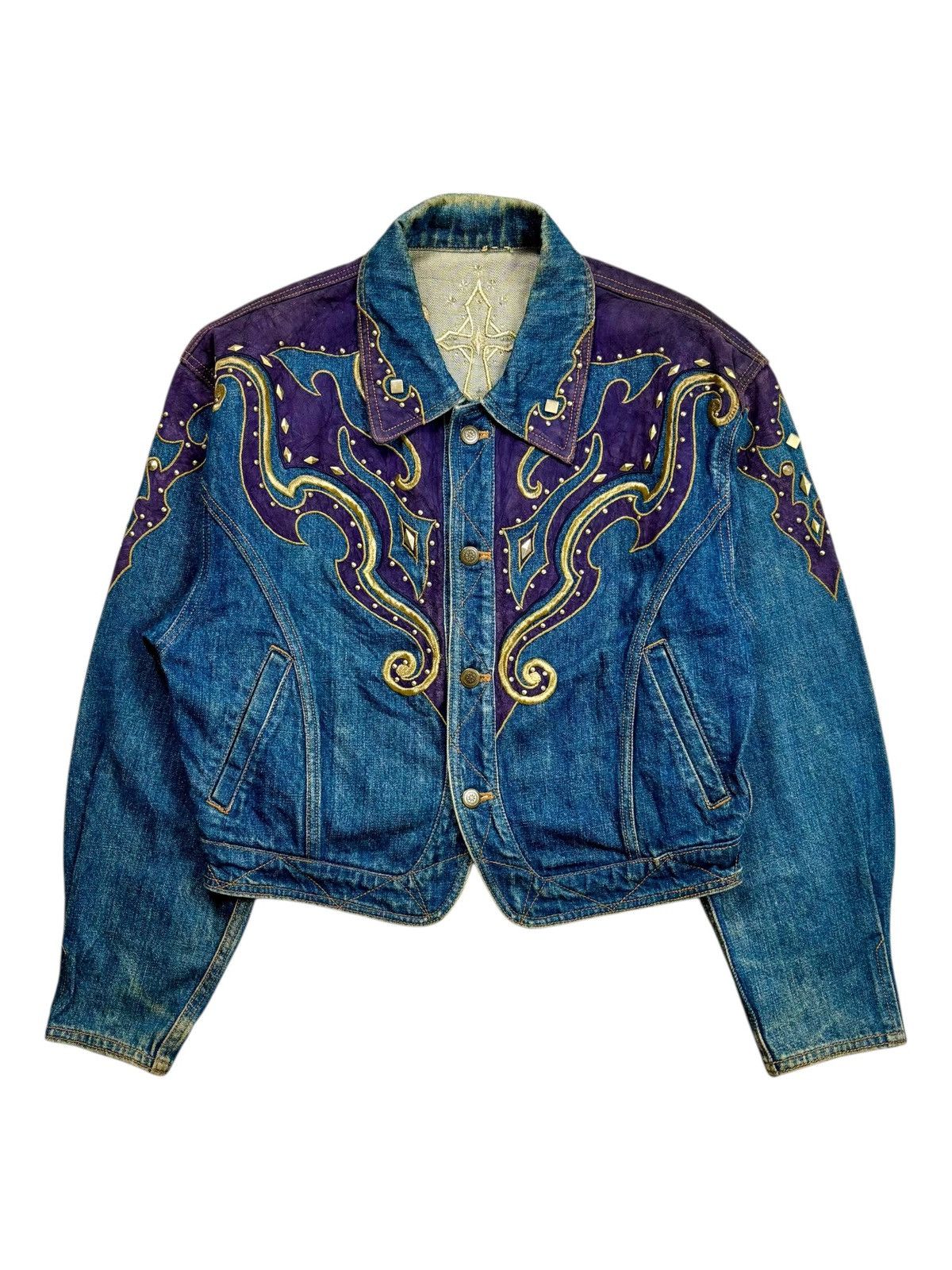 If Six Was Nine 1990s Yoshiyuki Konishi Ethnic Cowboy Patchwork Denim Jacket Size US M / EU 48-50 / 2 - 4 Thumbnail