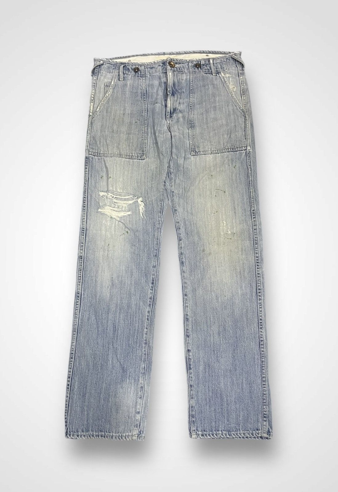 Global Work × Japanese Brand Global Work Distressed Jeans (13) Size US 36 / EU 52 - 1 Thumbnail