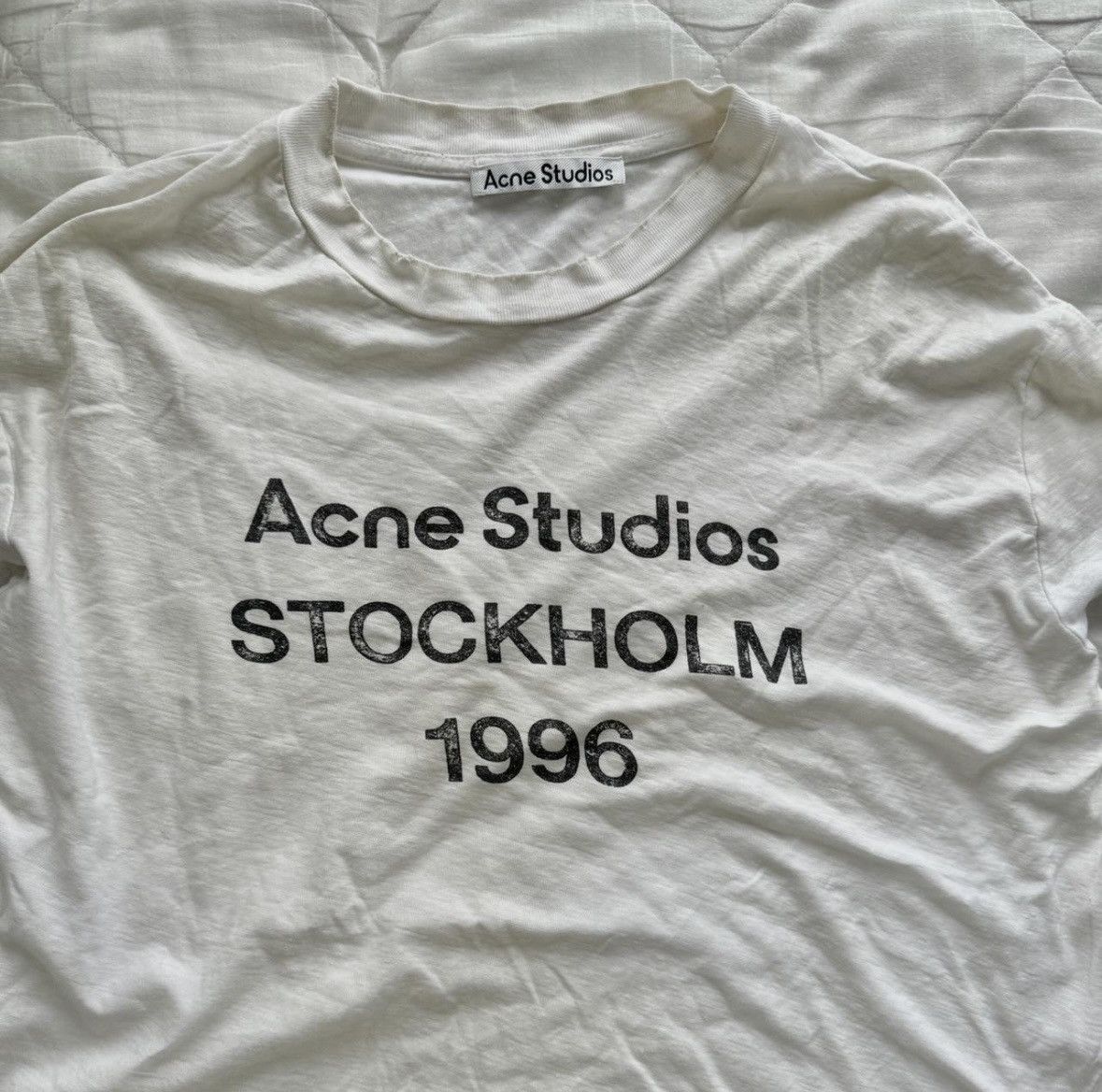 トップス Acne Studios STOCKHOLM 1996 long sleeve Acne Studios - Logo t-shirt - Relaxed fit - Dusty white