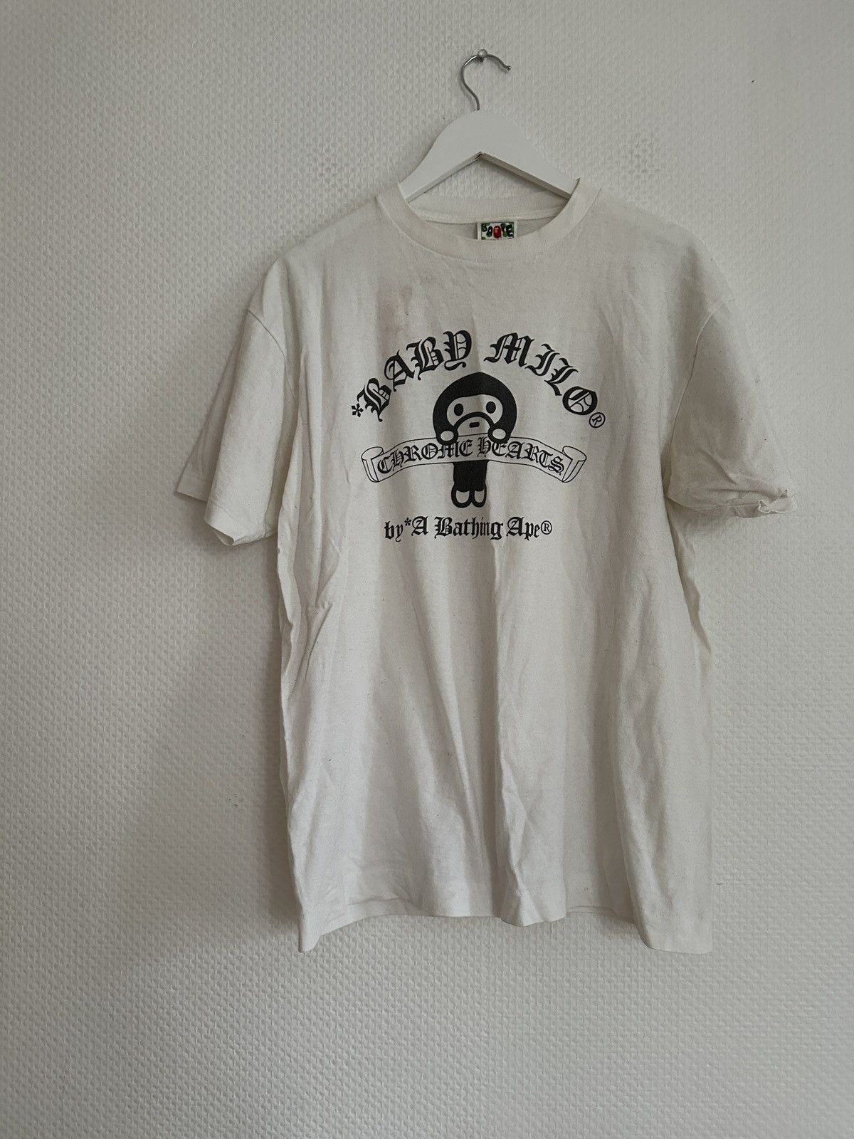 image of Bape x Chrome Hearts Tee in White, Men's (Size Large)