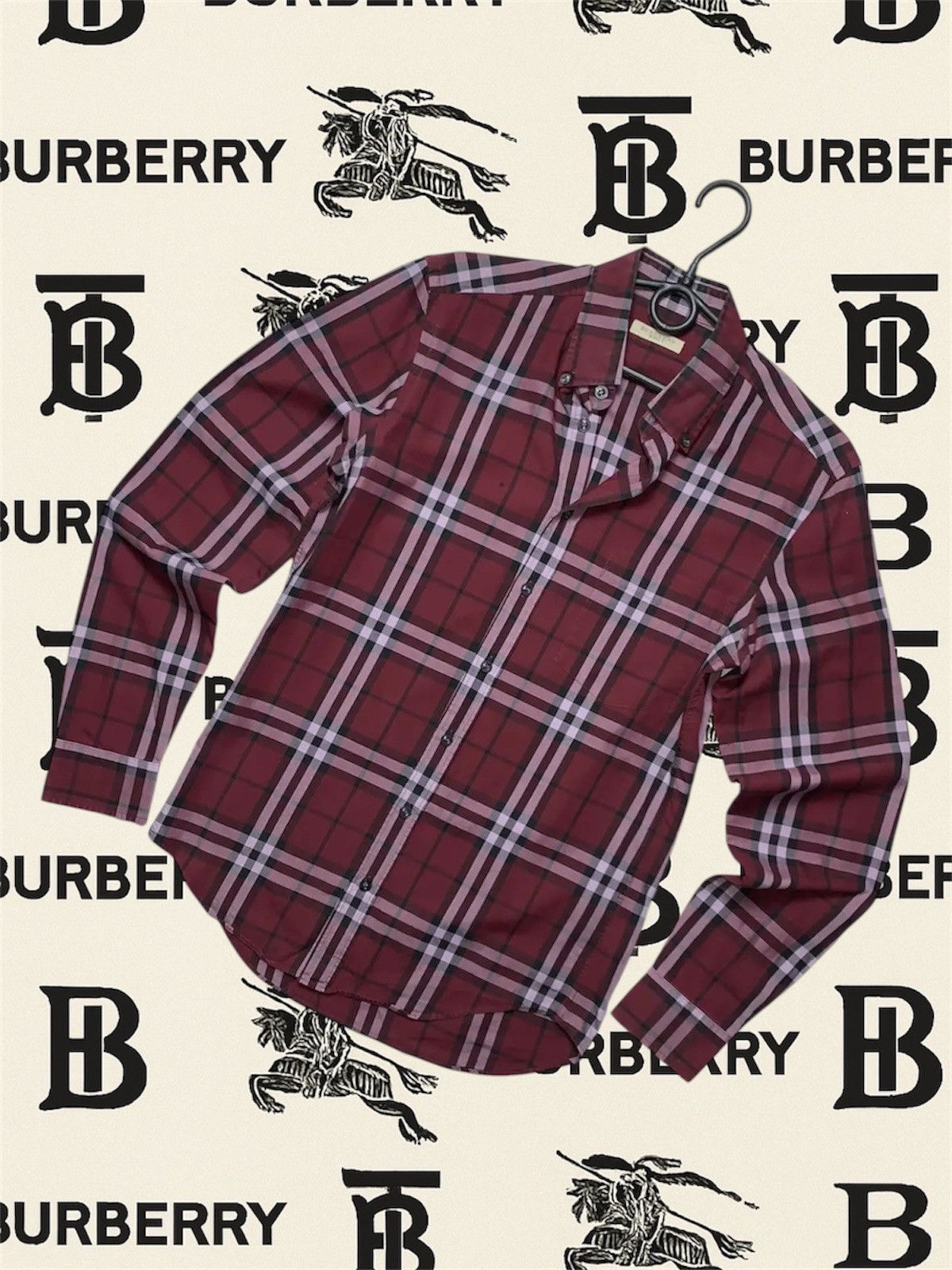 Burberry Vintage plaid Burberry shirt long sleeves red rare S Size US S / EU 44-46 / 1 - 1 Thumbnail
