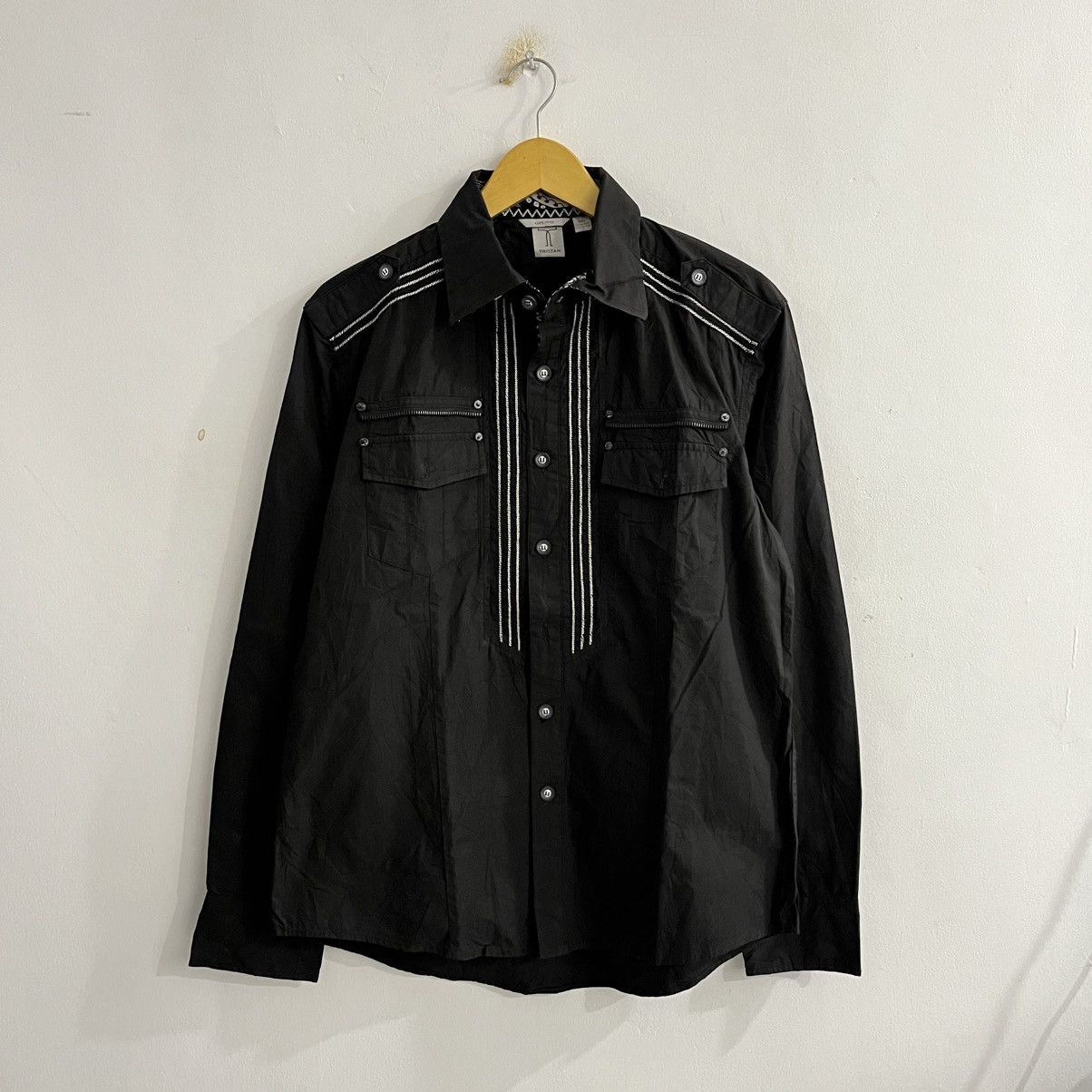 Japanese Brand Tristan - Western Black Snap Button Shirt Contrast Stitch Size US M / EU 48-50 / 2 - 1 Thumbnail