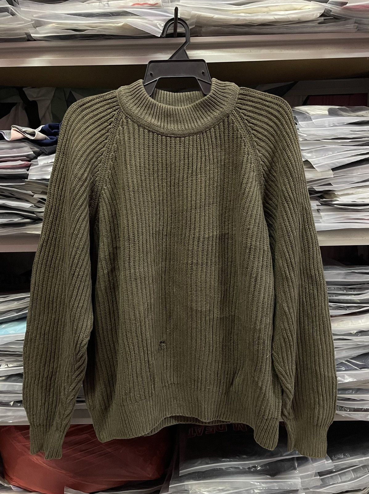 L.L. Bean Vintage L.L.Bean Olive Green Ribbed Knit Sweatshirt🔥🔥🔥 Size US L / EU 52-54 / 3 - 1 Thumbnail