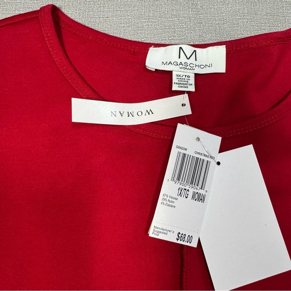 Magaschoni NWT New Magaschoni Red Viscose Blend Sweatshirt Size 1X Size XL / US 12-14 / IT 48-50 - 6 Thumbnail