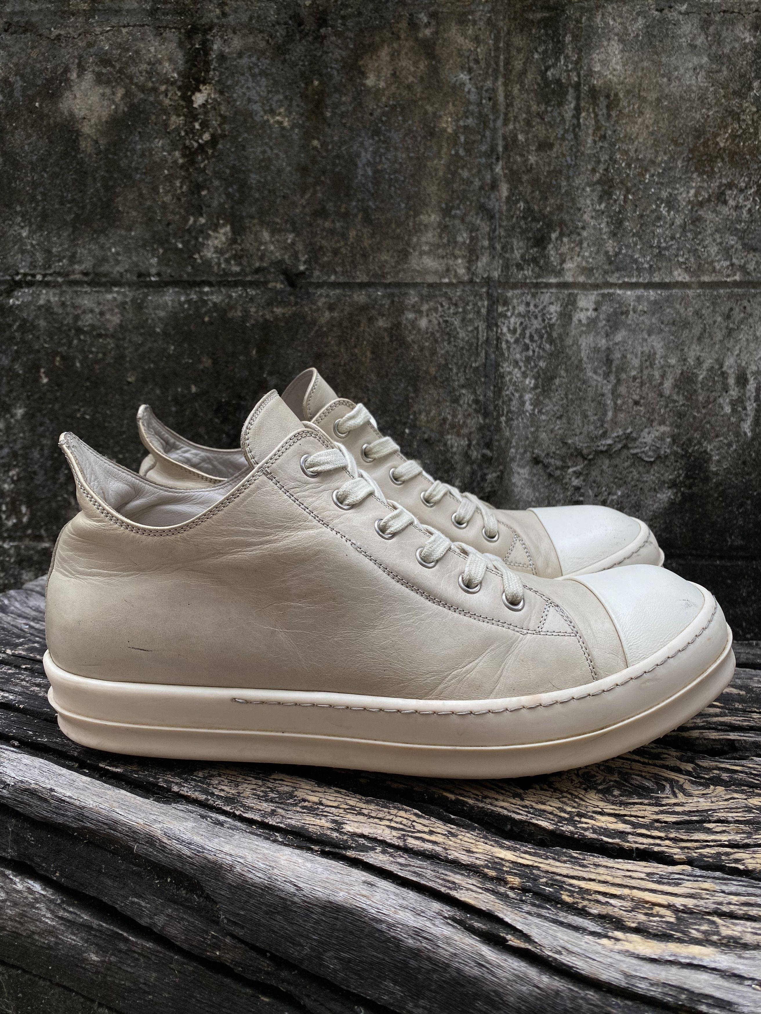 Rick Owens Rick Owens Milk Leather Low Ramones Sneakers Size US 10 / EU 43 - 1 Thumbnail