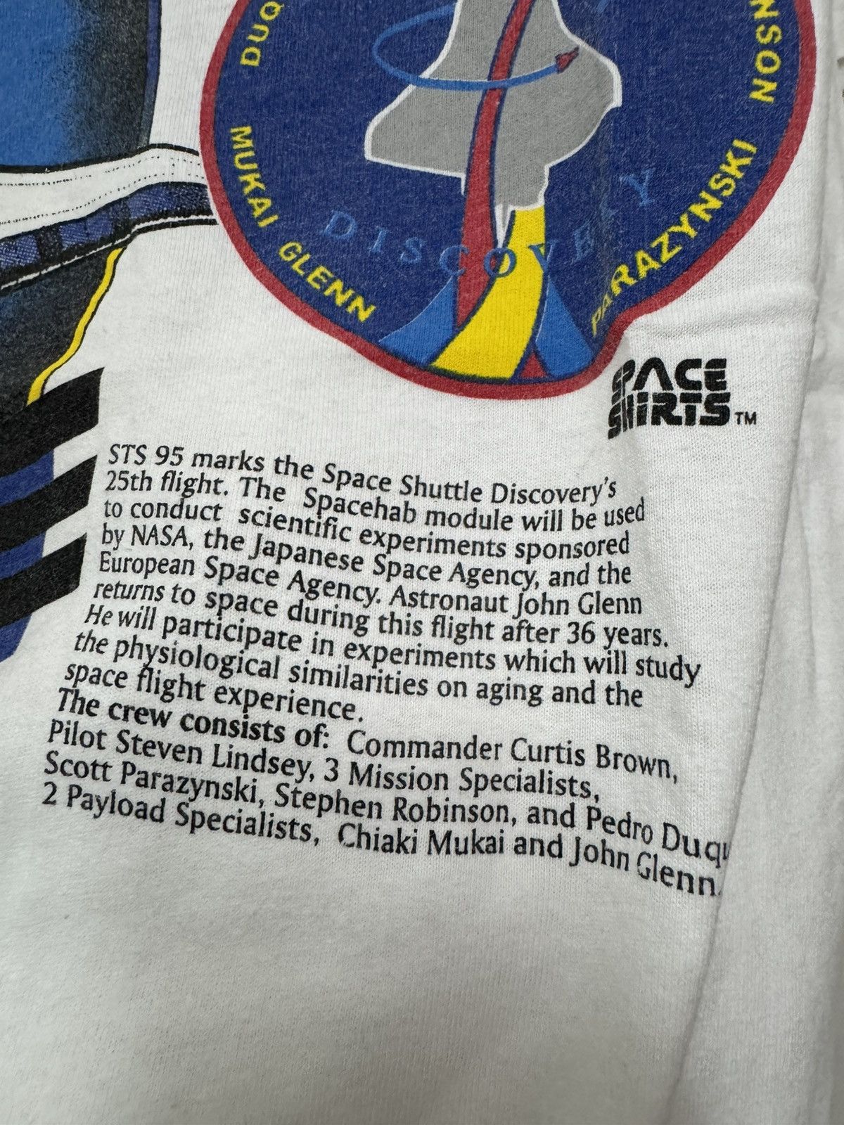 NASA × Vintage Vintage 90’s Nasa Discovery History Discovery STS95 T shirt Size US M / EU 48-50 / 2 - 3 Thumbnail