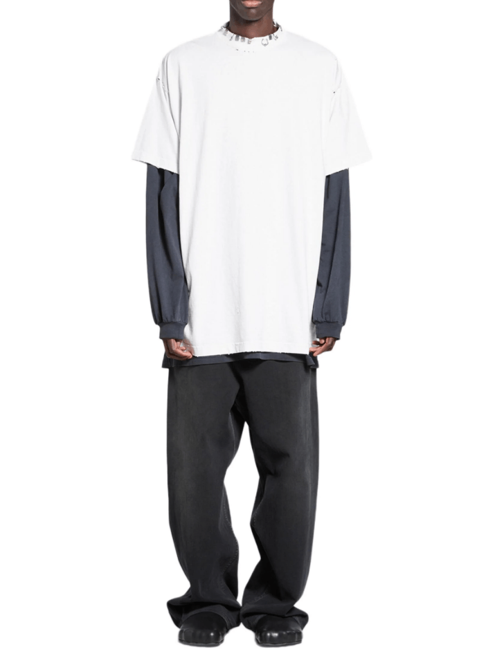 Balenciaga BALENCIAGA Oversized Pierced Vintage Jersey Size US S / EU 44-46 / 1 - 3 Thumbnail