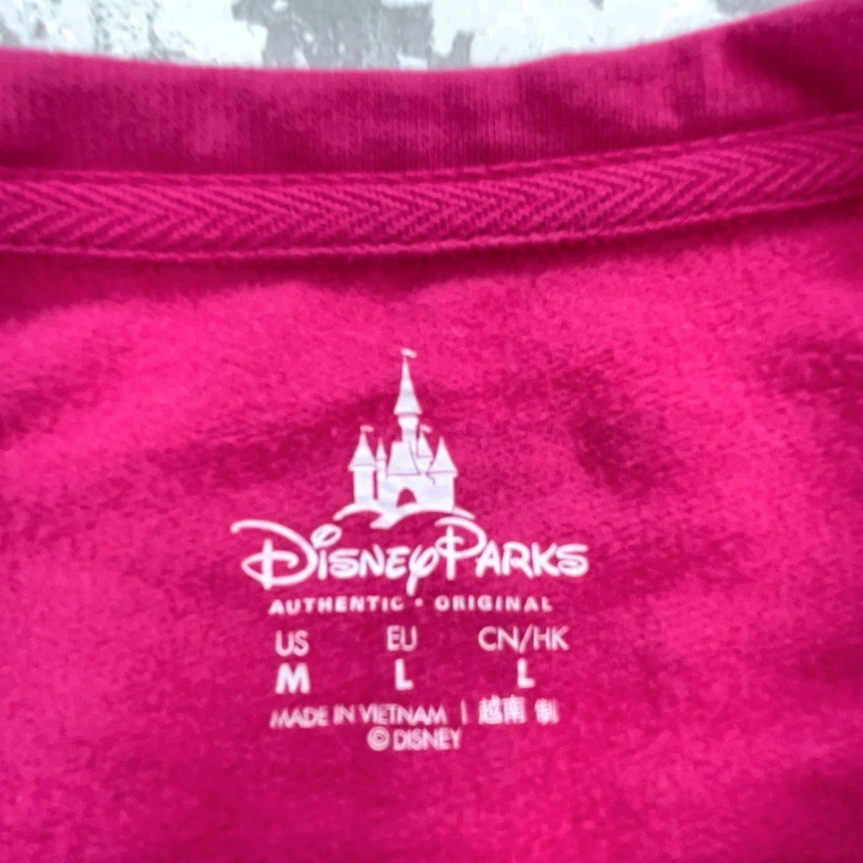 Pinko Disney Parks Authentic Sweatshirt Women M Pink Gray Crew Neck Logo Graphic Print All Seasons Size M / US 6-8 / IT 42-44 - 4 Thumbnail