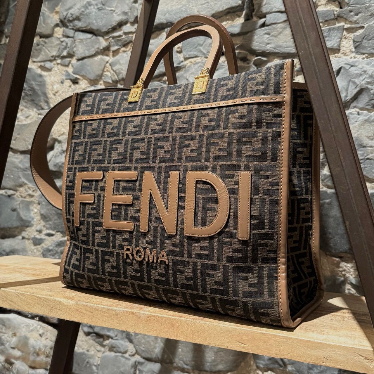 Fendi Fendi Sunshine Medium FF Jacquard Tote Bag Size ONE SIZE - 3 Thumbnail