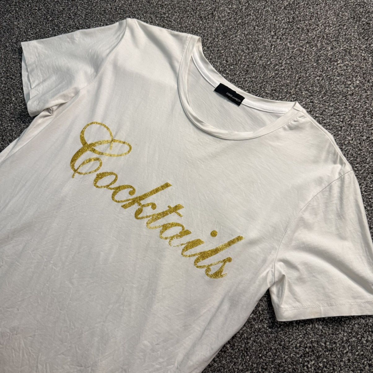 Dsquared2 Chic and Fit Cocktails Iron on Tee Size US M / EU 48-50 / 2 - 2 Thumbnail
