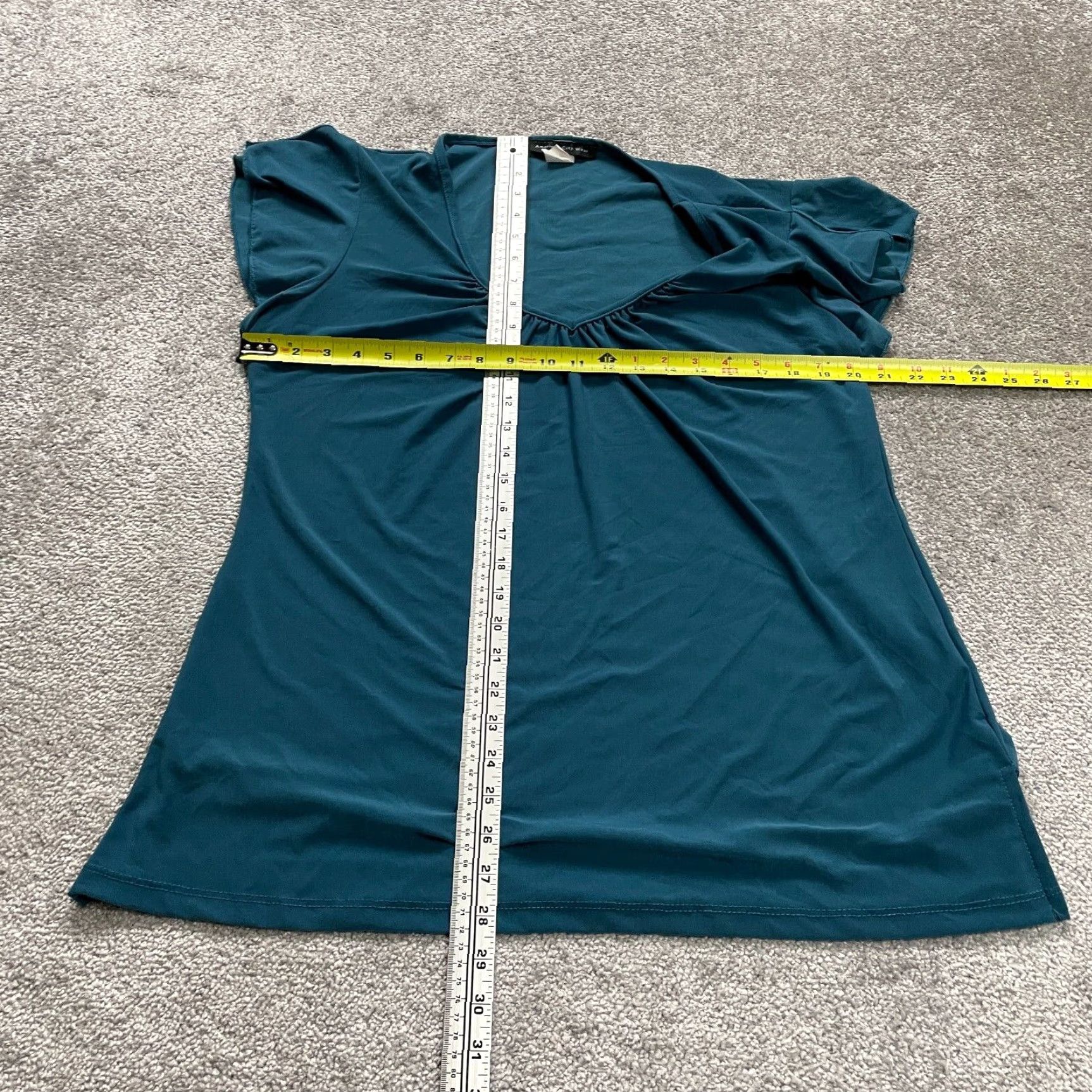 Altea American City Water Blouse 2Xl Womens Teal Green V-Neck Short Sleeve Casual Top Size XXL / US 16-18 / IT 52-54 - 7 Thumbnail