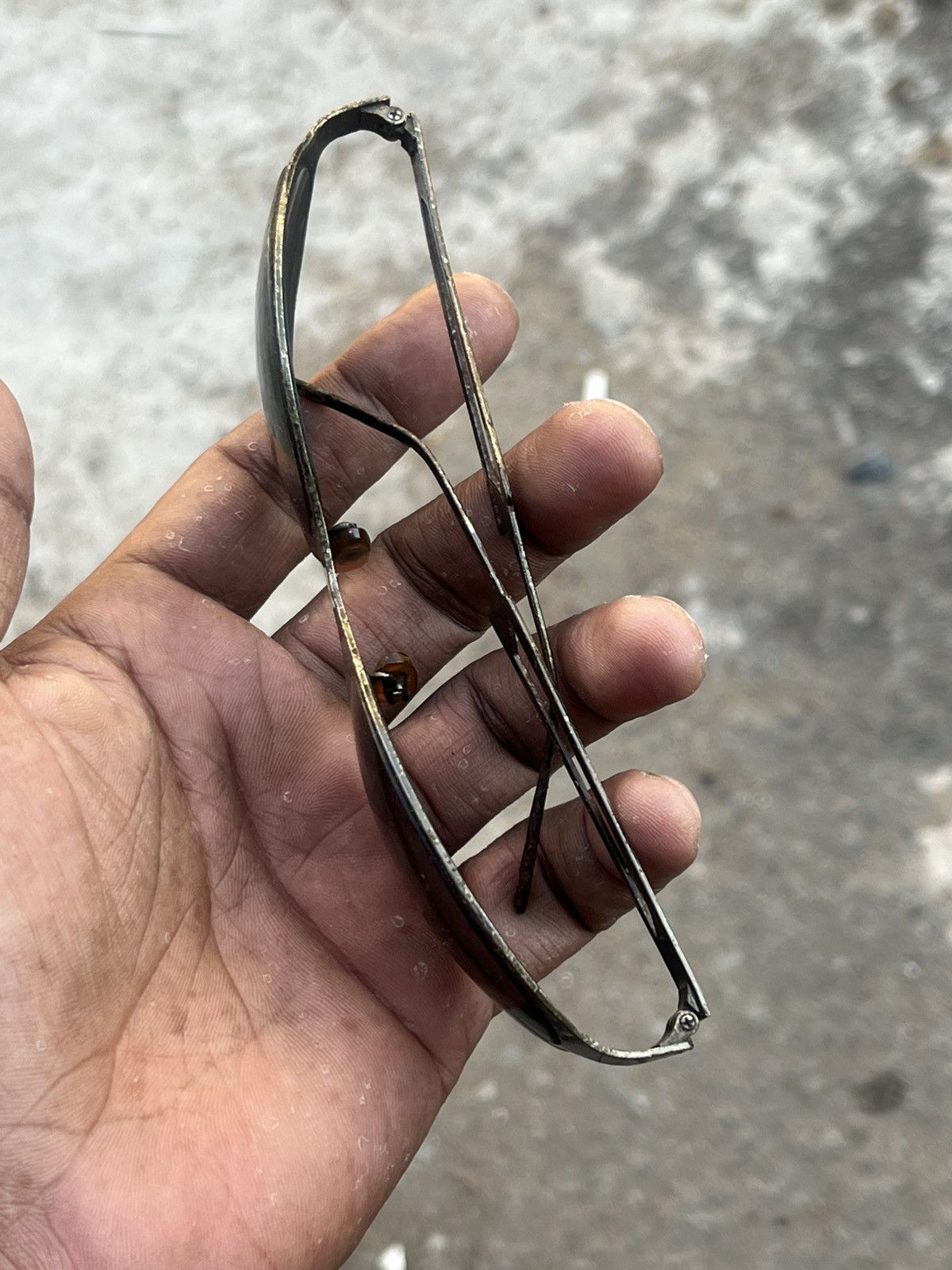 Japanese Brand Vintage 80s Avant-Garde Oval Sunglasses — Metal Frame. Size ONE SIZE - 6 Thumbnail