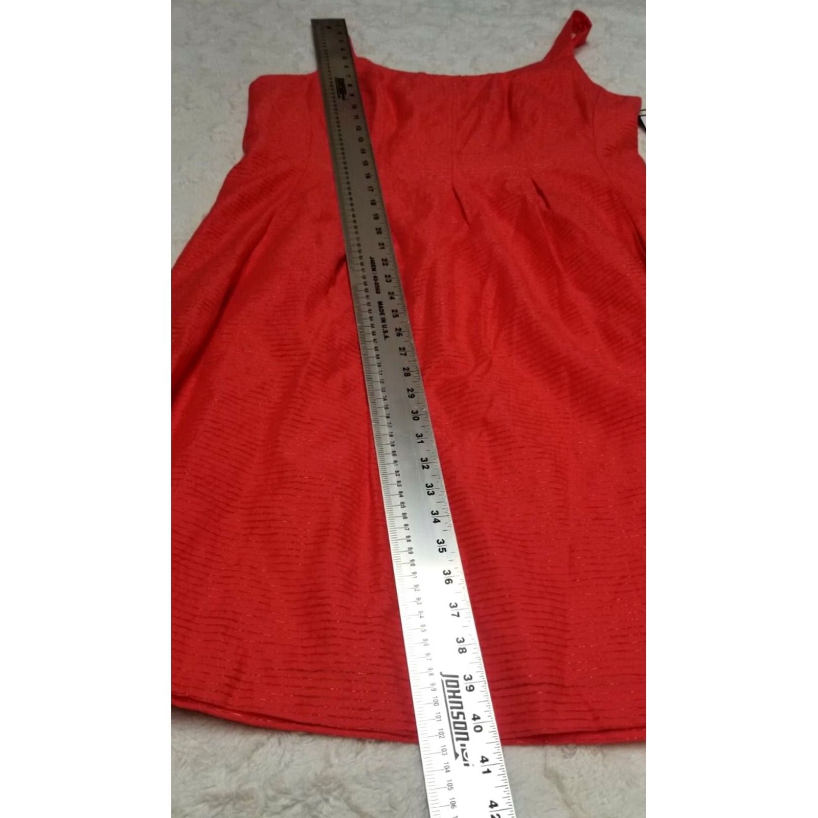 Nine West Nine West Dress Size 16 Orange Sleeveless Pleated Sheath Fire Glow Zip Womens Size XXL / US 16-18 / IT 52-54 - 5 Thumbnail