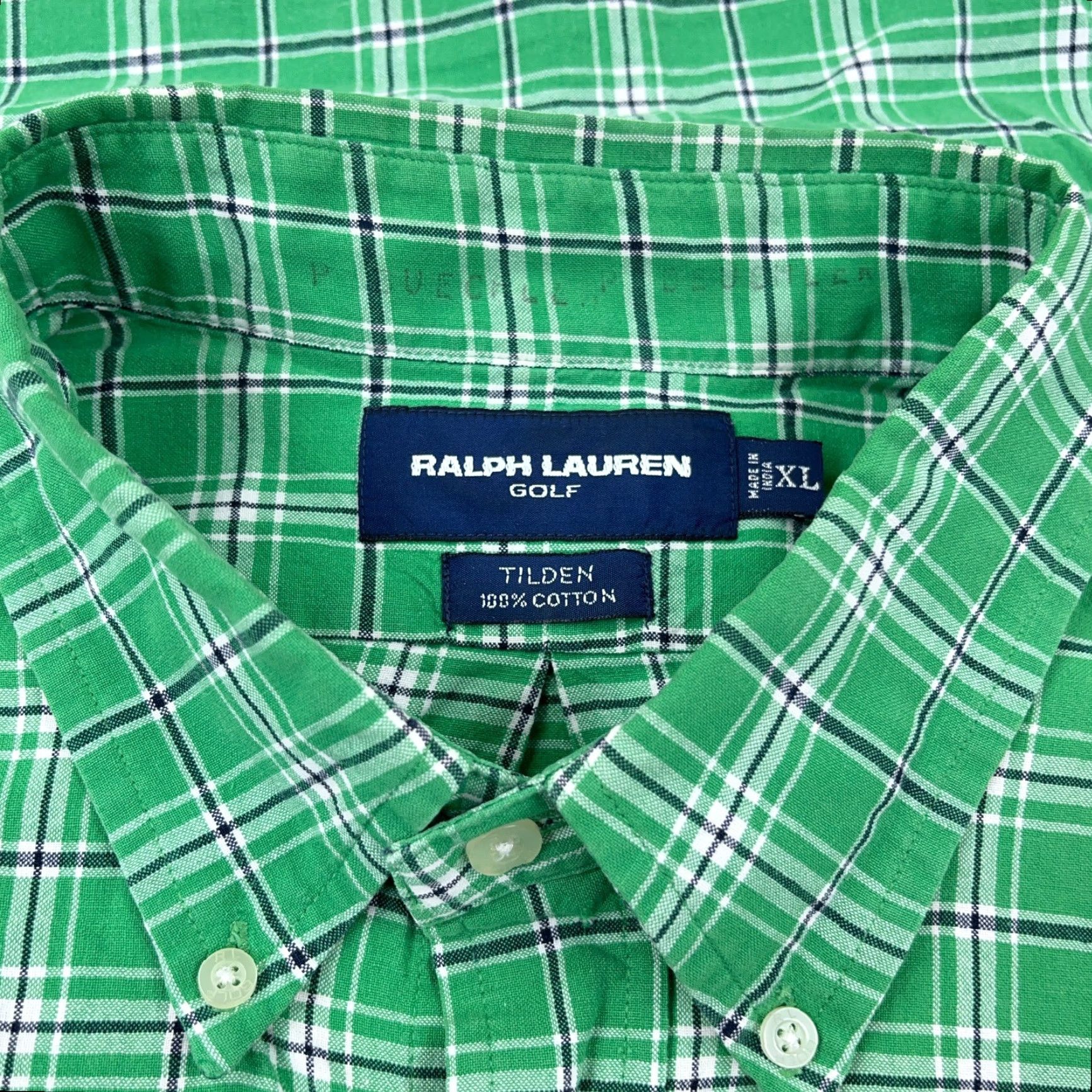 Ralph Lauren Ralph Lauren Shirt Men XL Green Plaid Button-Up Dress Tilden Golf Camp Blue Pony Size 46R - 5 Thumbnail