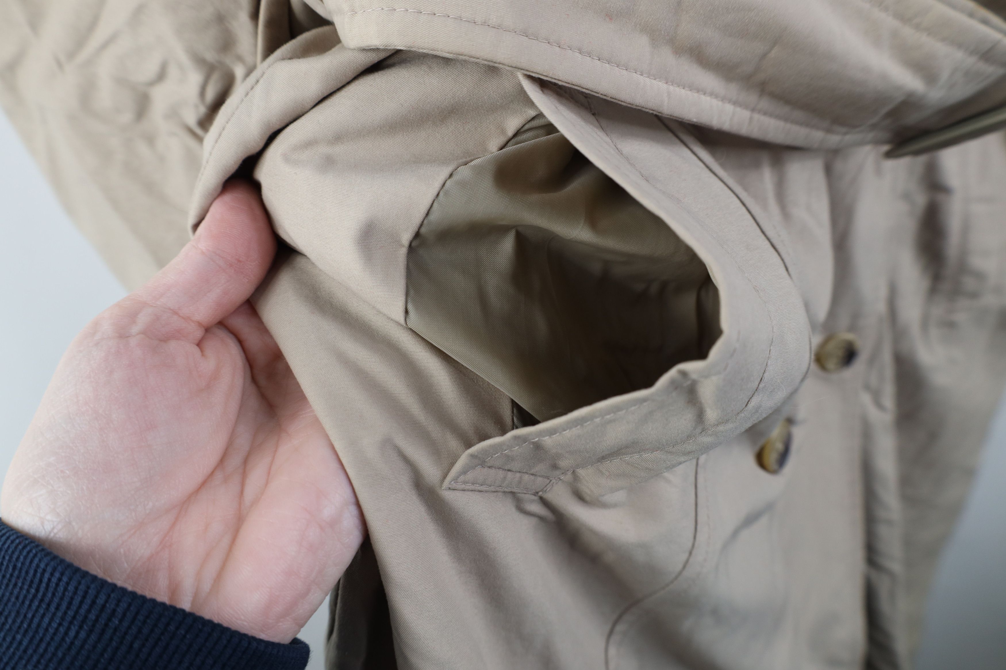 Orvis Vintage 70s 80s Orvis Lined Belted Trench Coat Jacket Beige Size XL / US 12-14 / IT 48-50 - 7 Thumbnail