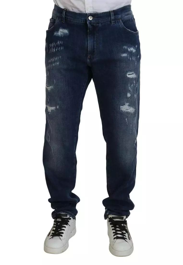 Dolce & Gabbana o1y0125 Logo Jeans in Blue Size US 28 / EU 44 - 1 Thumbnail