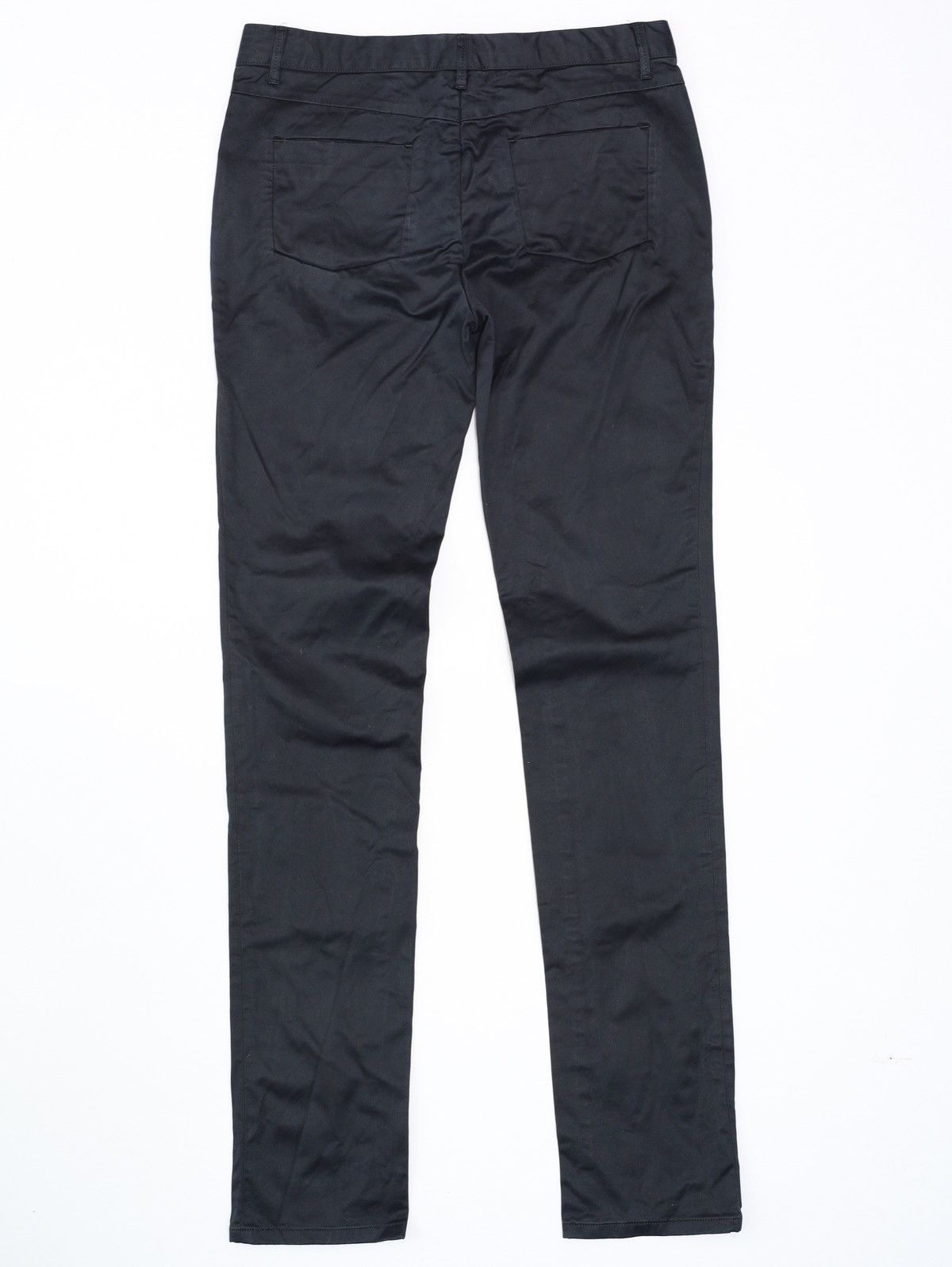 Jil Sander Jil Sander Slim Black Satin Cotton Pants Canova Sateen Size 28" / US 6 / IT 42 - 2 Thumbnail