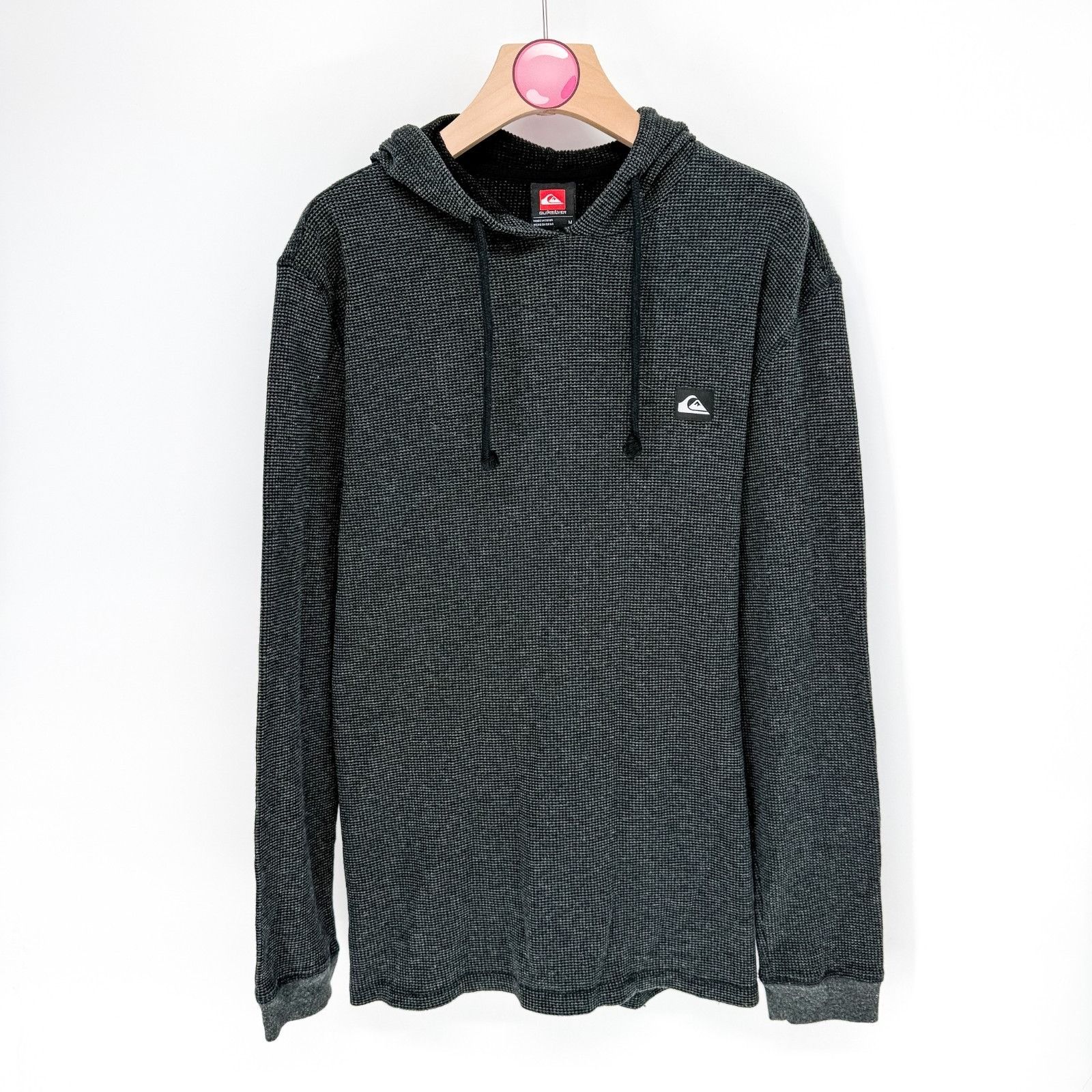 Quiksilver Vintage QuickSilver Hoodie Hooded Thermal Sweater M Waffle K Size US M / EU 48-50 / 2 - 1 Thumbnail