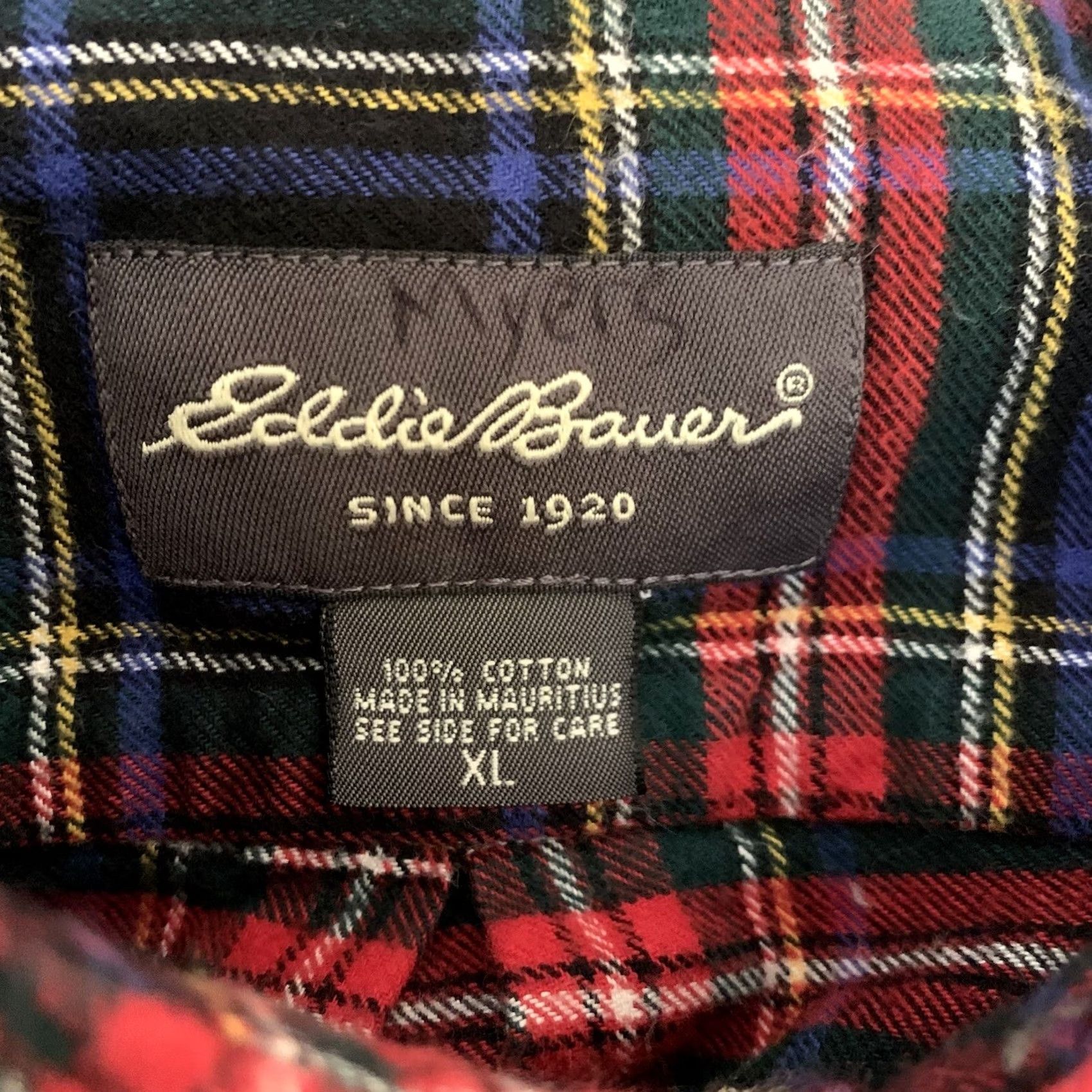 Eddie Bauer Eddie Bauer Flannel Shirt Mens XL Tartan Plaid Button-Up 100% Cotton Blue Multicolor Long Sleeve Casual Travel Easy Care Pockets Button-Down Collared Size US XL / EU 56 / 4 - 2 Thumbnail