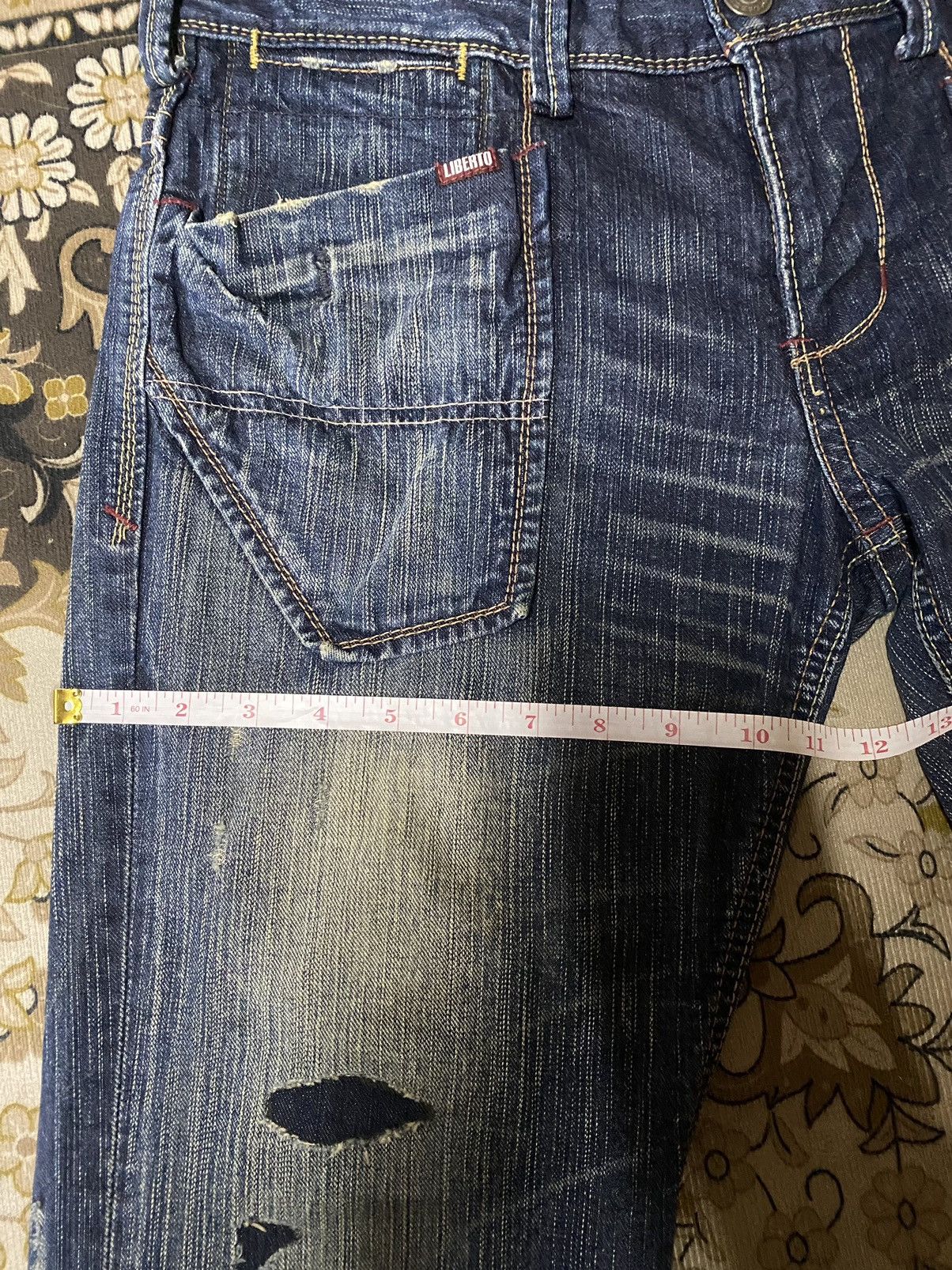 If Six Was Nine Japanese Brand Liberto Xxx Flare Distressed Denim Size US 33 - 20 Thumbnail