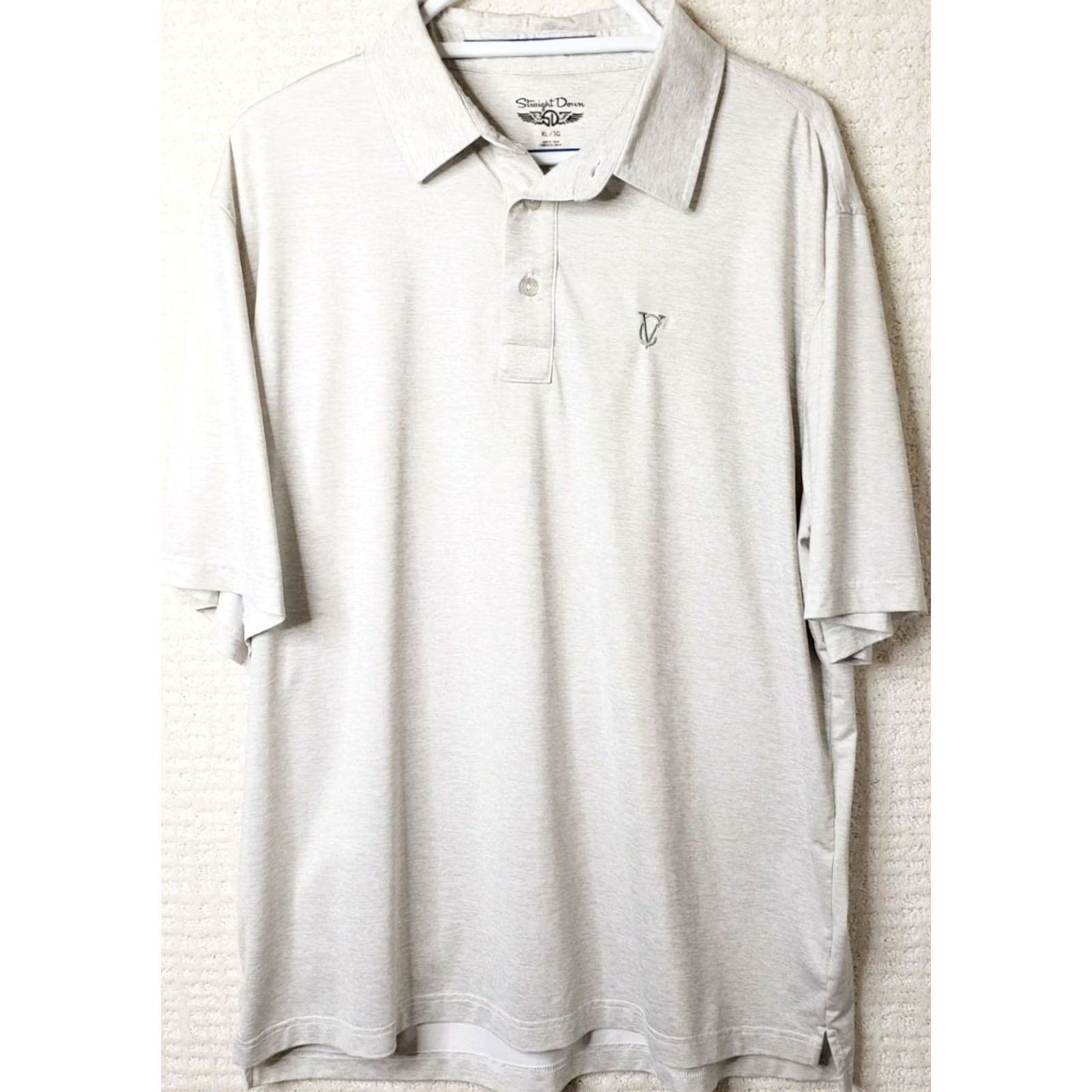 Vintage Straight Down Golf Polo Shirt Mens XL Heathered Gray Short Sleeve VC Logo on Chest Size US XL / EU 56 / 4 - 2 Thumbnail