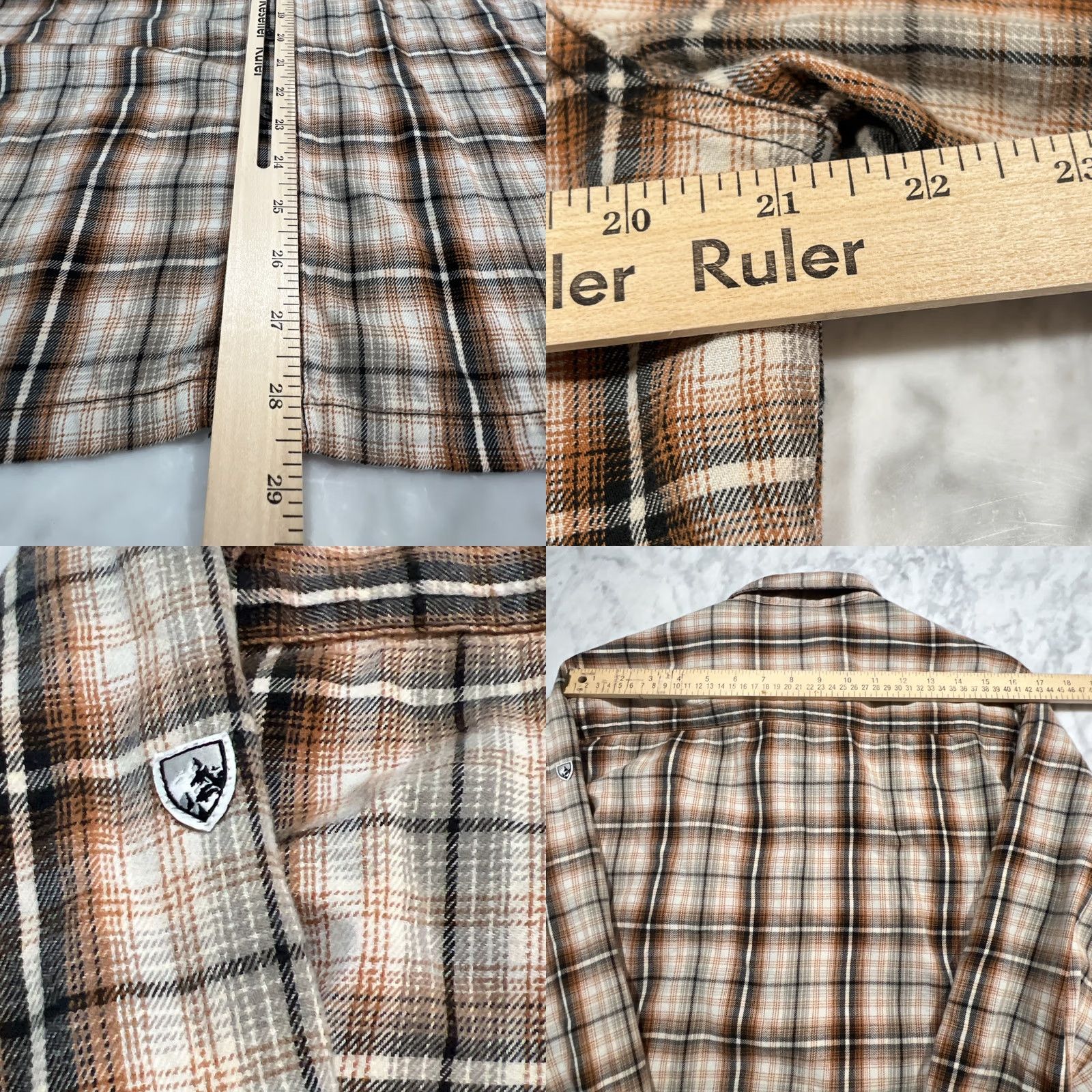Vintage Kuhl Shirt Mens M Plaid Cotton Tencel Flannel Outdoor Browns Black Button-Up Casual Lightweight Pockets Size US M / EU 48-50 / 2 - 8 Thumbnail