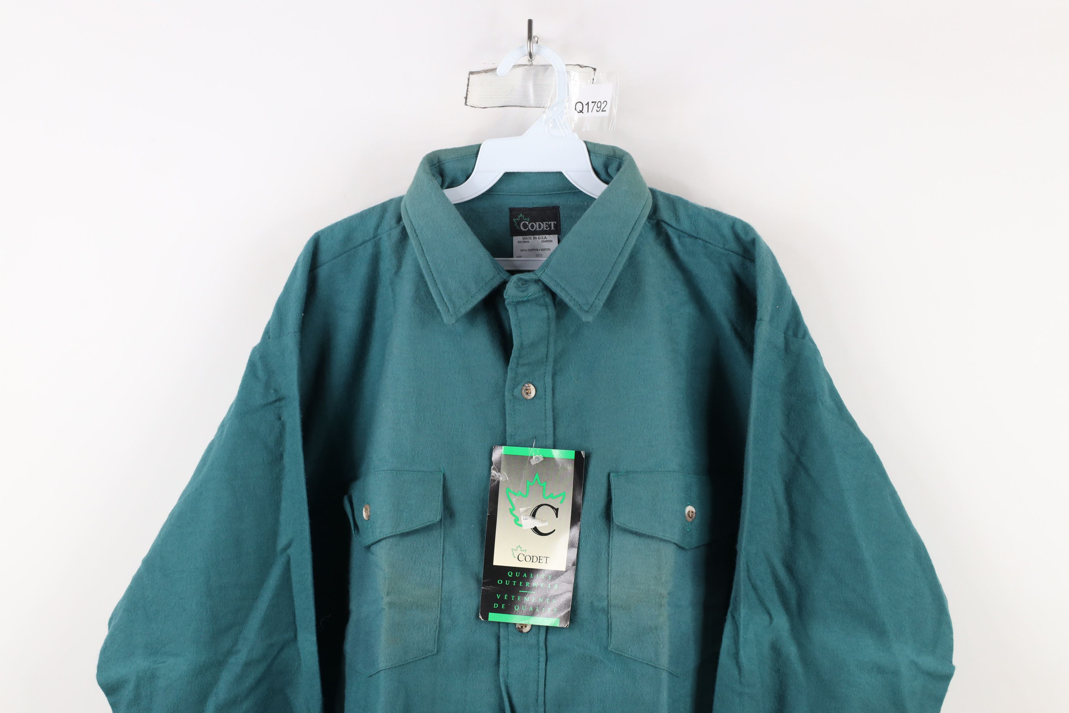 Vintage Deadstock Vintage 80s 90s Streetwear Button Shirt Teal USA Size US XL / EU 56 / 4 - 2 Thumbnail