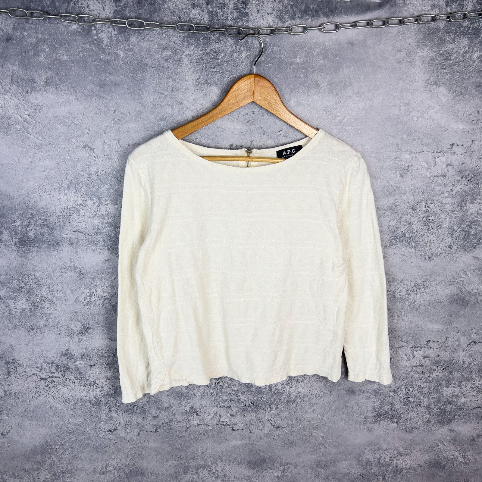 A.P.C. A.P.C. Sweatshirt Women's Size M Beige Cotton Long Sleeve` Size M / US 6-8 / IT 42-44 - 1 Thumbnail