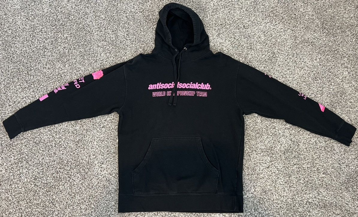 Anti Social Social Club Black Mantras Hoodie Size Large
