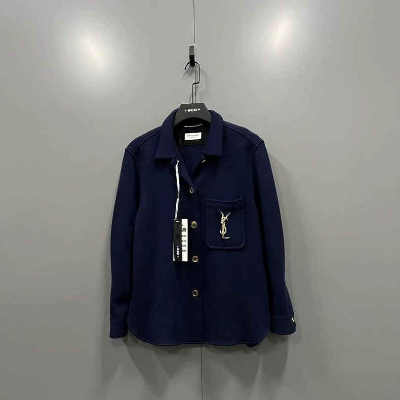 Saint Laurent Paris Saint Laurent Navy YSL Jacket Size 40 Size US M / EU 48-50 / 2 - 1 Thumbnail