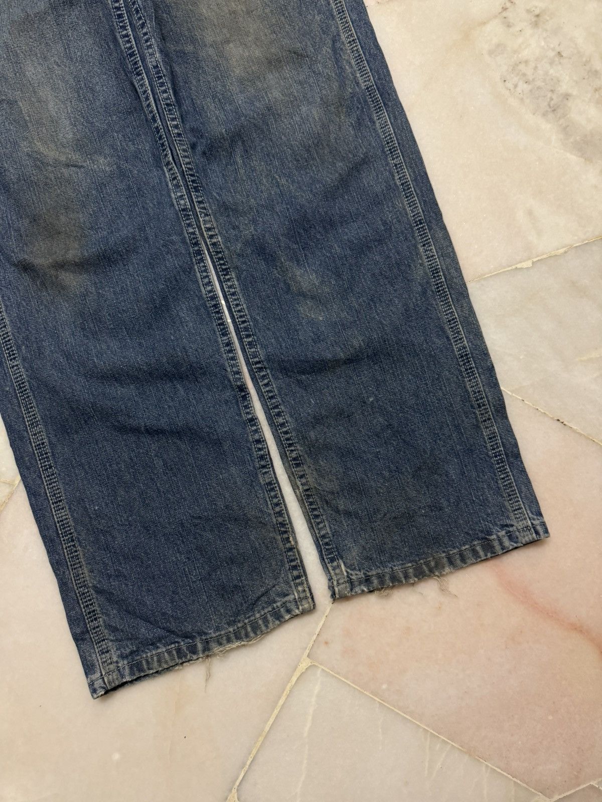 Lee BAGGY💥90s STYLE LEE DUNGAREES CARPENTER RUSTY INSANE MUDWASH Size US 32 / EU 48 - 8 Thumbnail