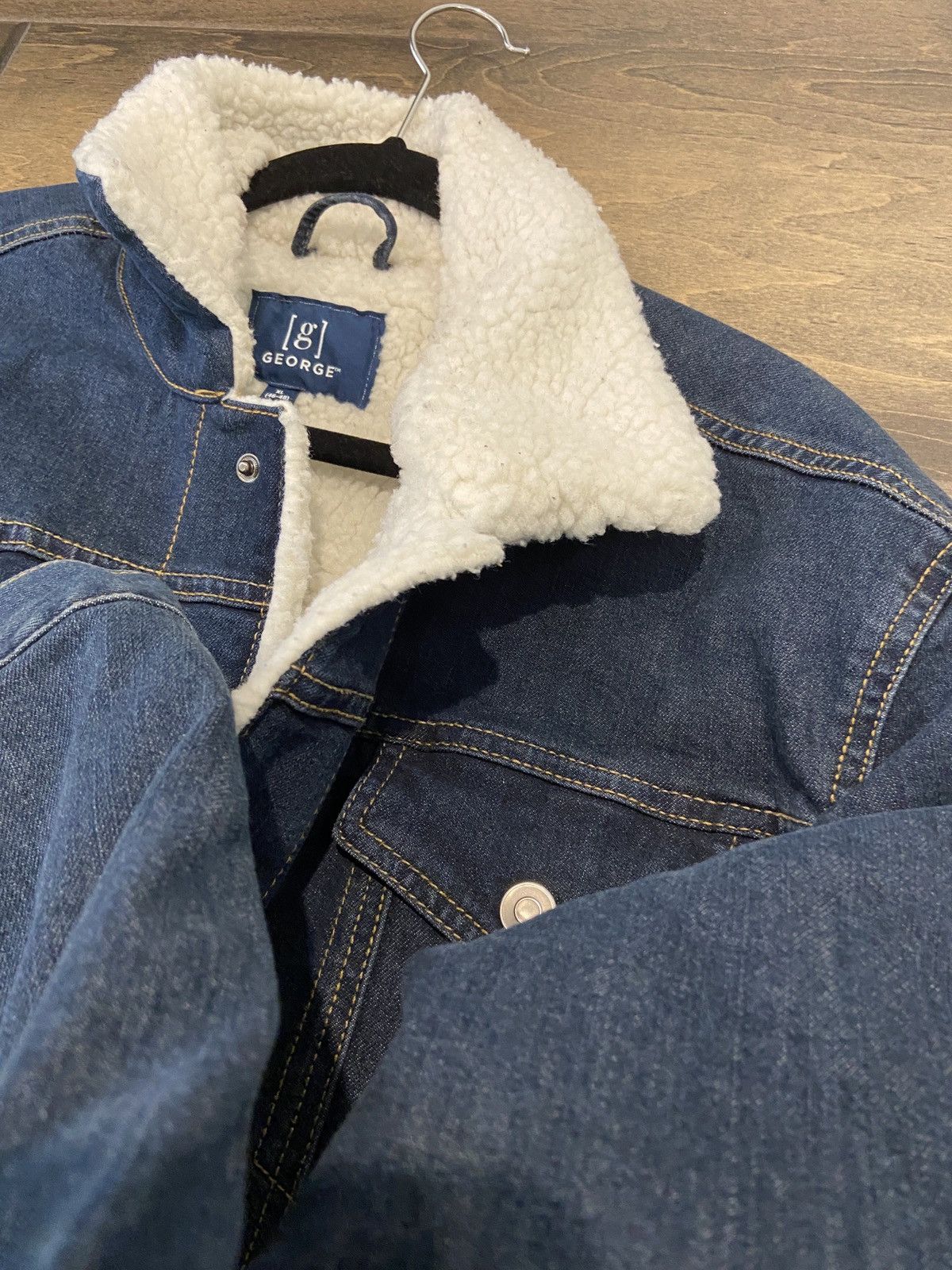 Vintage Vintage Sherpa Denim Jacket Navy Size US L / EU 52-54 / 3 - 3 Thumbnail