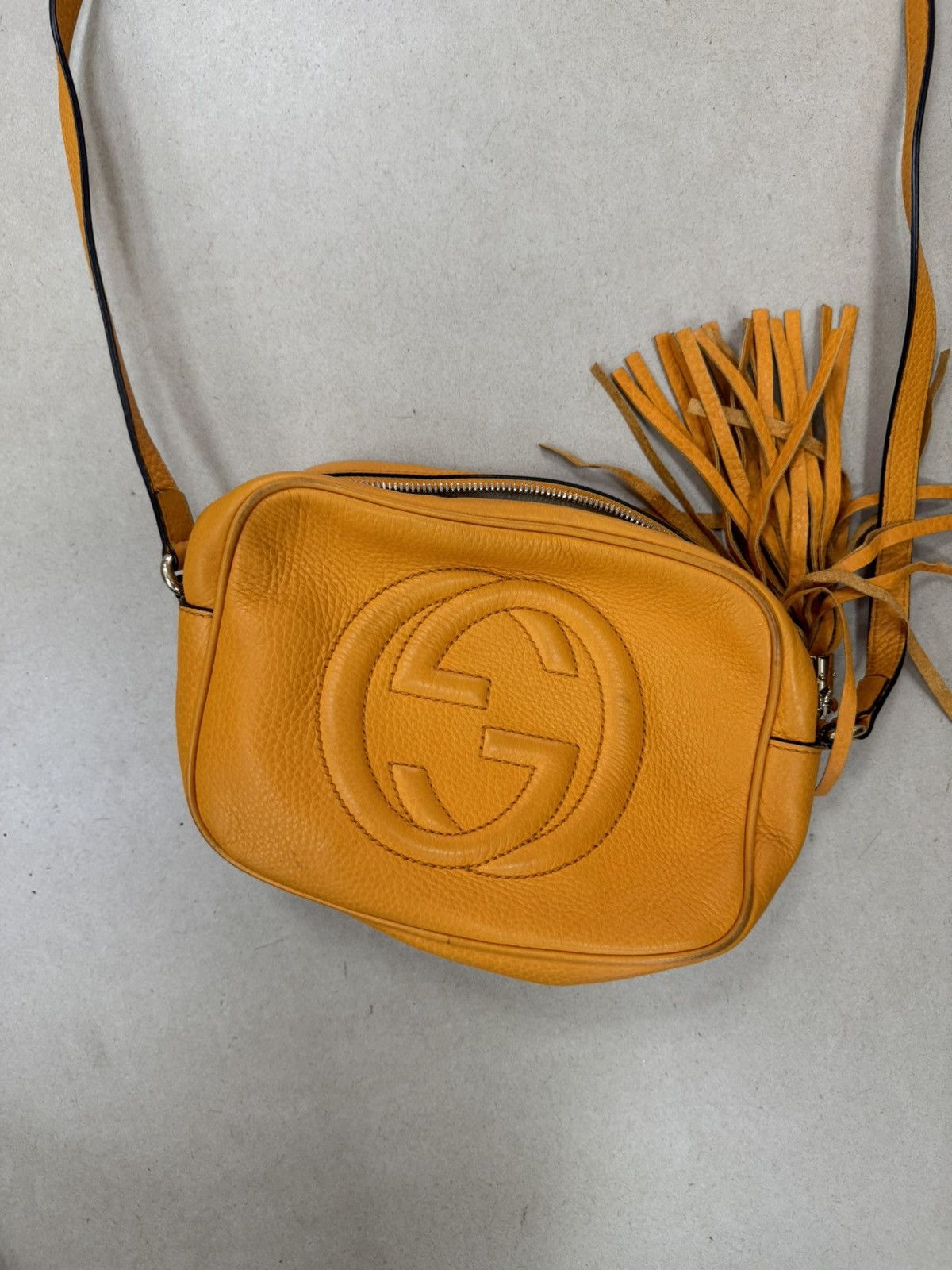 Designer × Gucci × Vintage Gucci Soho Whiskey Natural Leather Designer Shoulder Bag Size ONE SIZE - 2 Thumbnail