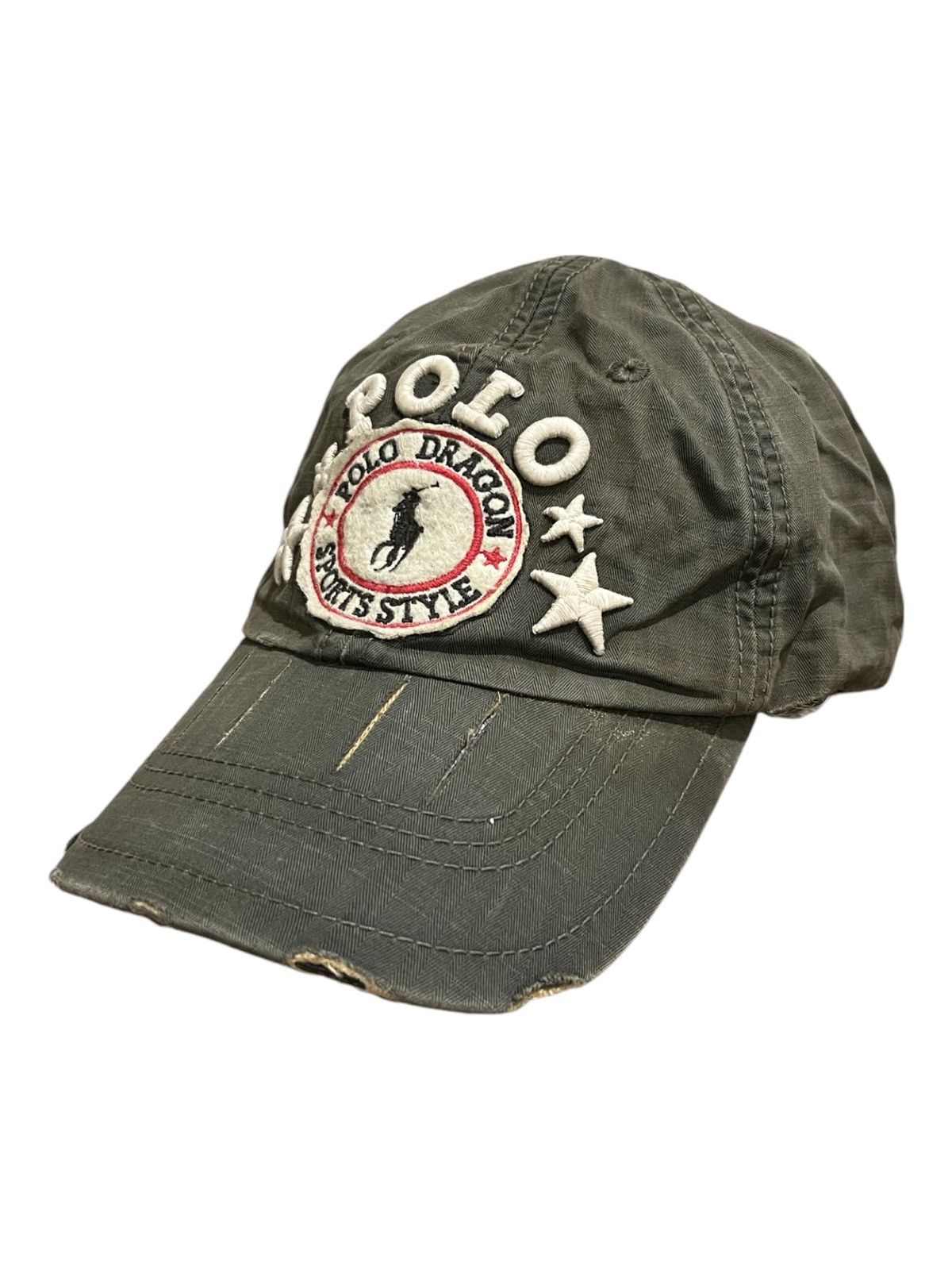 Lo Life Old Polo Ralph Lauren Polo Dragon Distressed Cap Size ONE SIZE - 1 Thumbnail