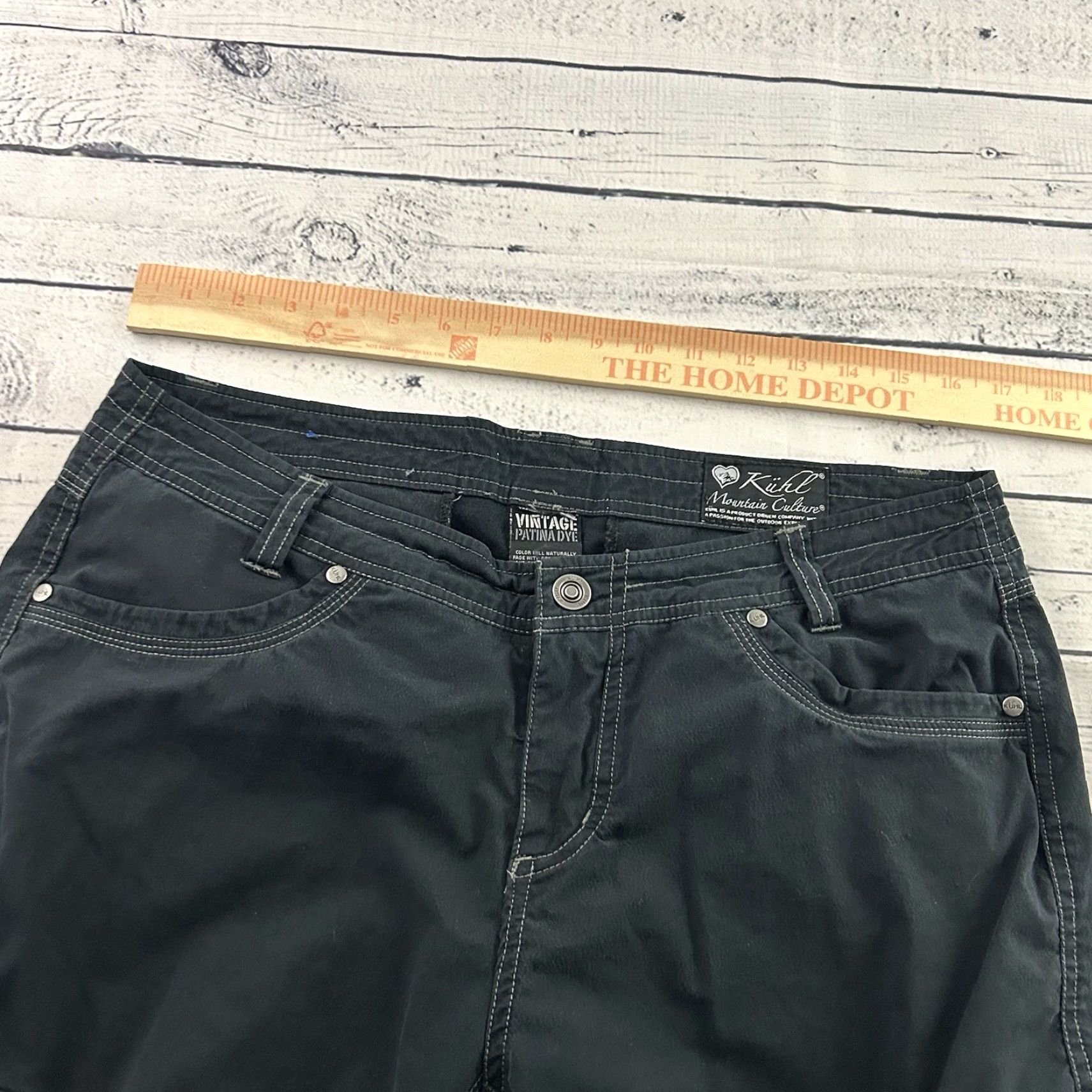 Vintage Kuhl Vintage Patina Dye Snap Button Cargo Pants Women's 10 | 12 Black Size 32" / US 10 / IT 46 - 3 Thumbnail