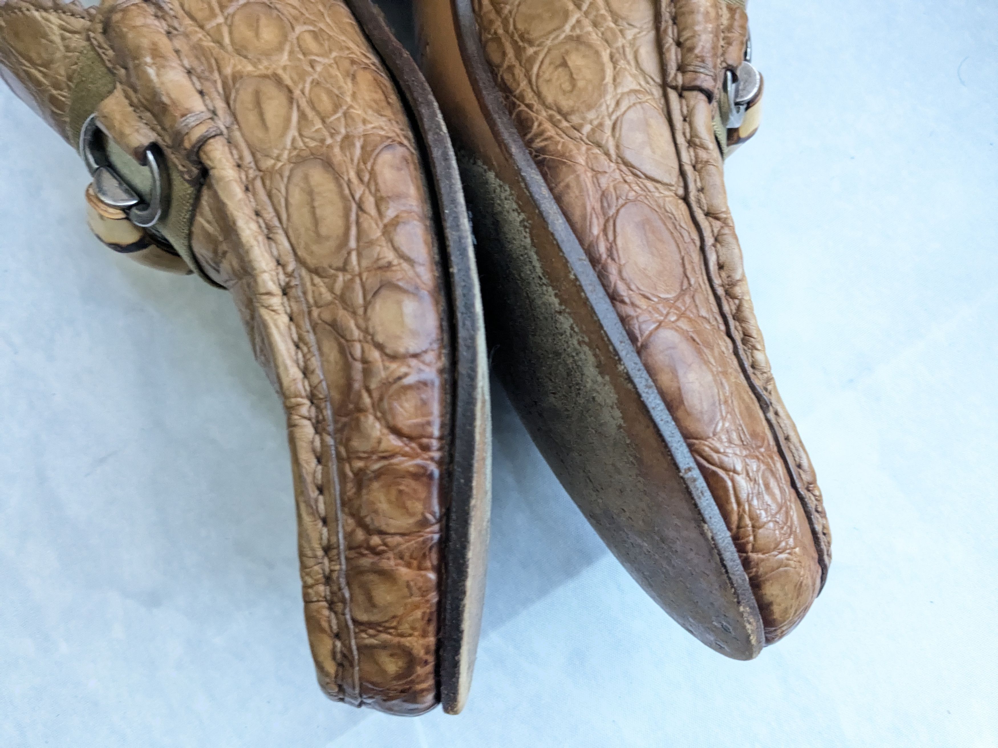 Gucci Gucci Horsebit Loafers Brown Crocodile Bamboo Size US 9 / EU 42 - 9 Thumbnail
