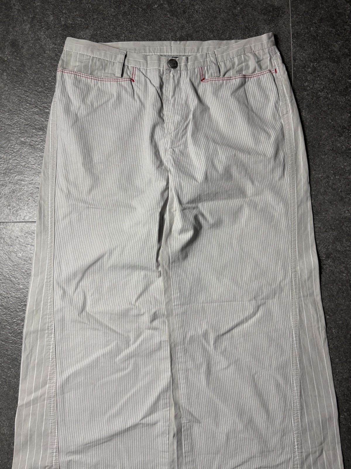 Marithe + Francois Girbaud 2000s Marithe Francois Girbaud Striped Wide Pans Size US 27 - 3 Thumbnail